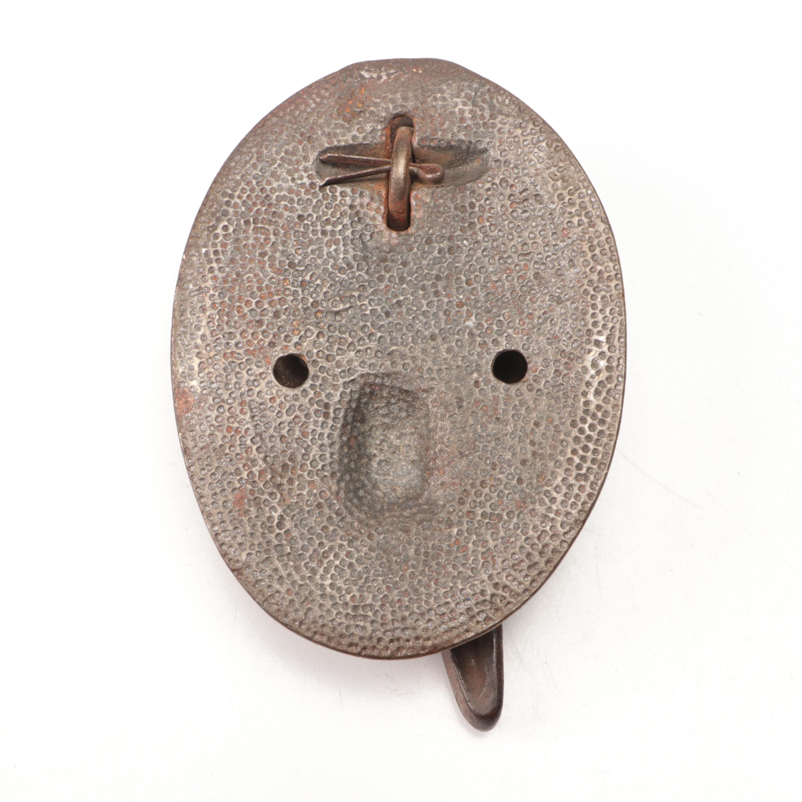 Lewis Buckles Pewter Belt Buckle, Chinese Brass Bell, and Animal Door Knockers