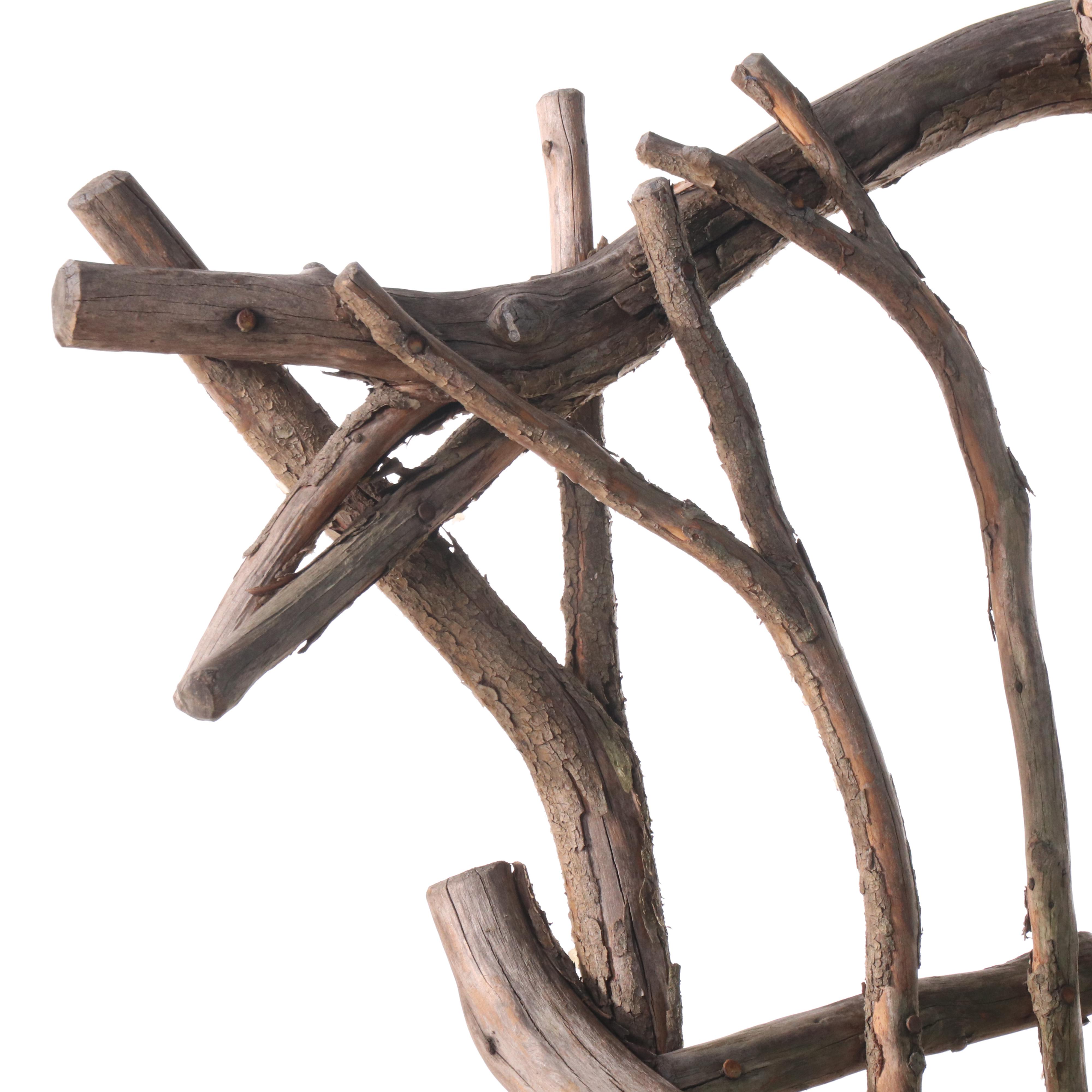 Robert Beaven Adirondack Style Handmade Twig and Branch Armchair, 20th Century