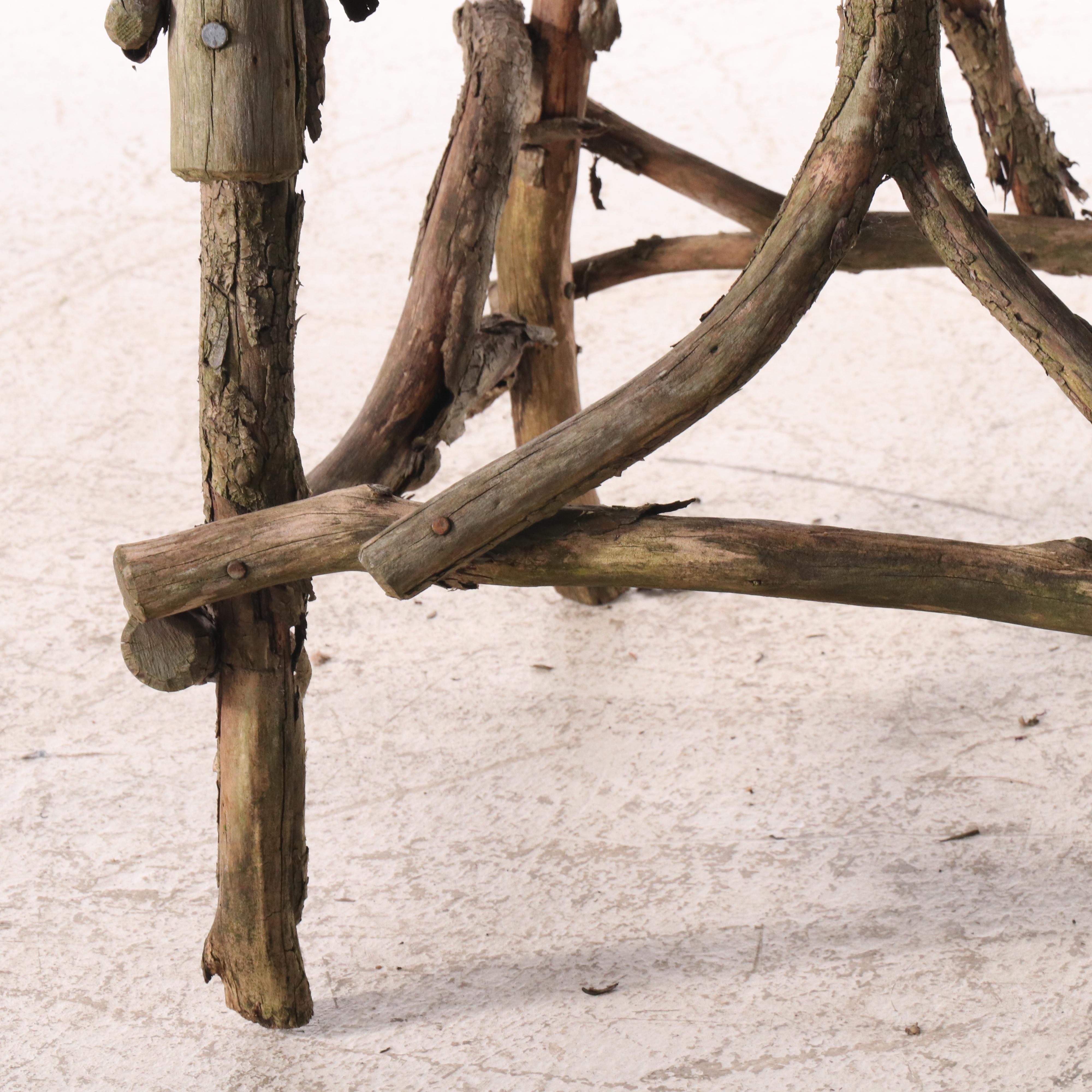 Robert Beaven Adirondack Style Handmade Twig and Branch Armchair, 20th Century