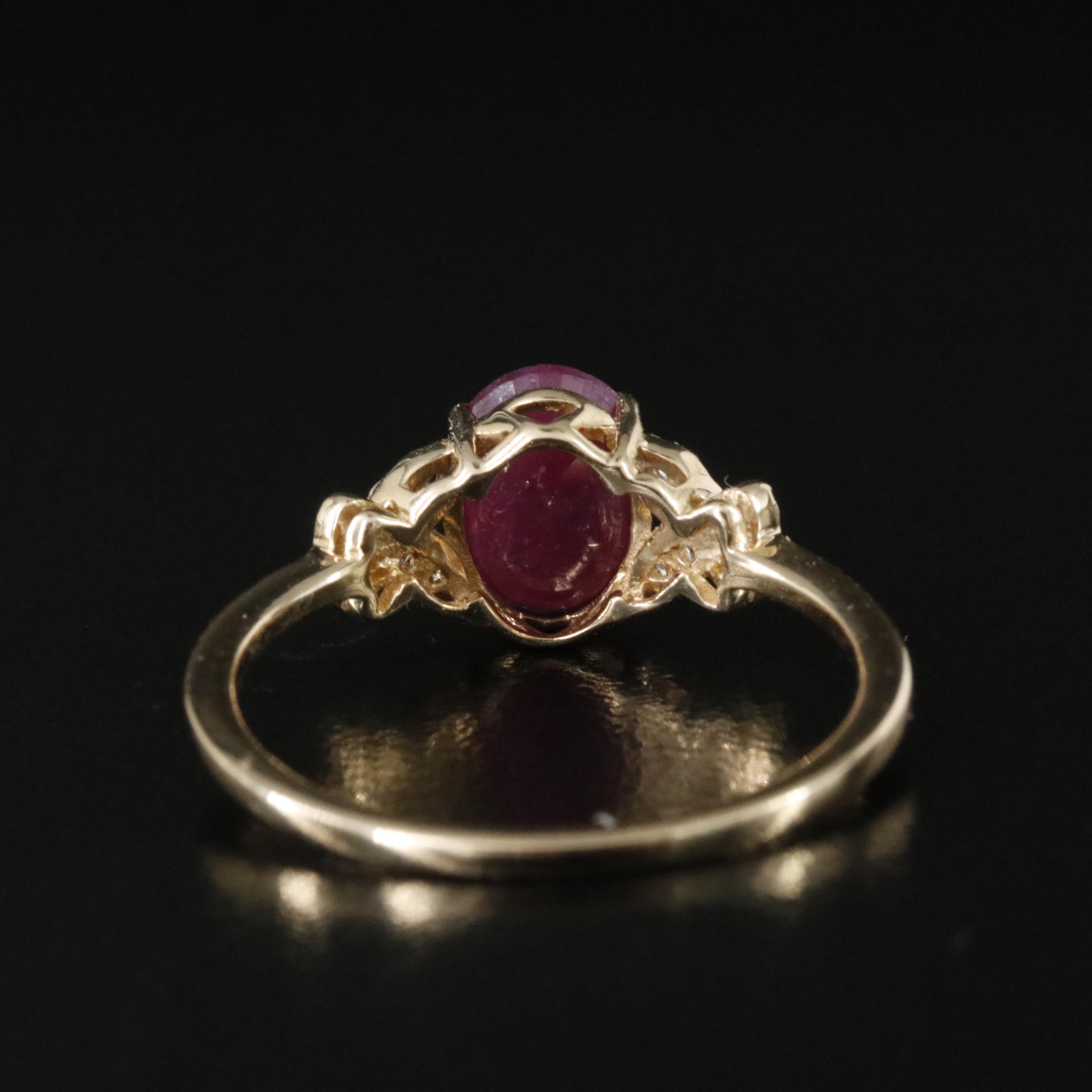 14K 1.21 CT Ruby and White Sapphire Ring