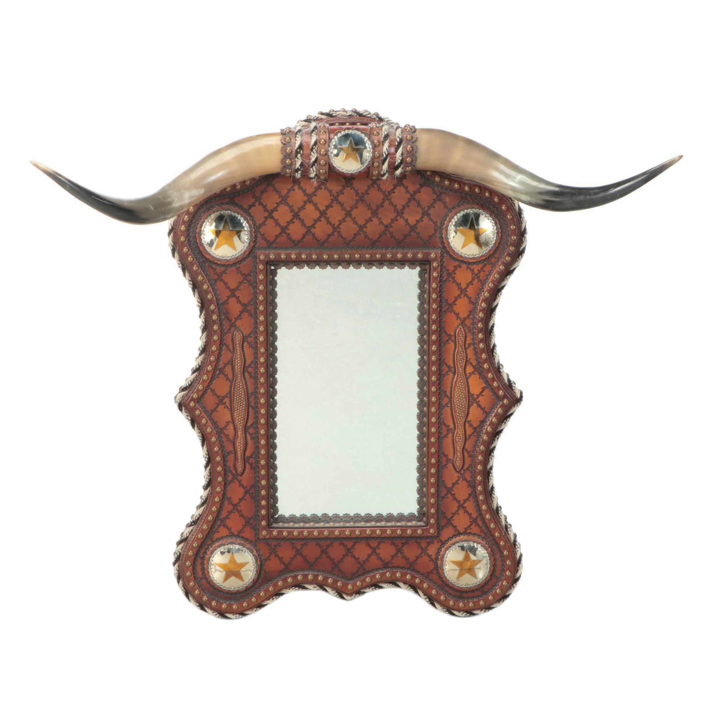 Kelly Anderson Southwestern Style Longhorn Wall Mirror