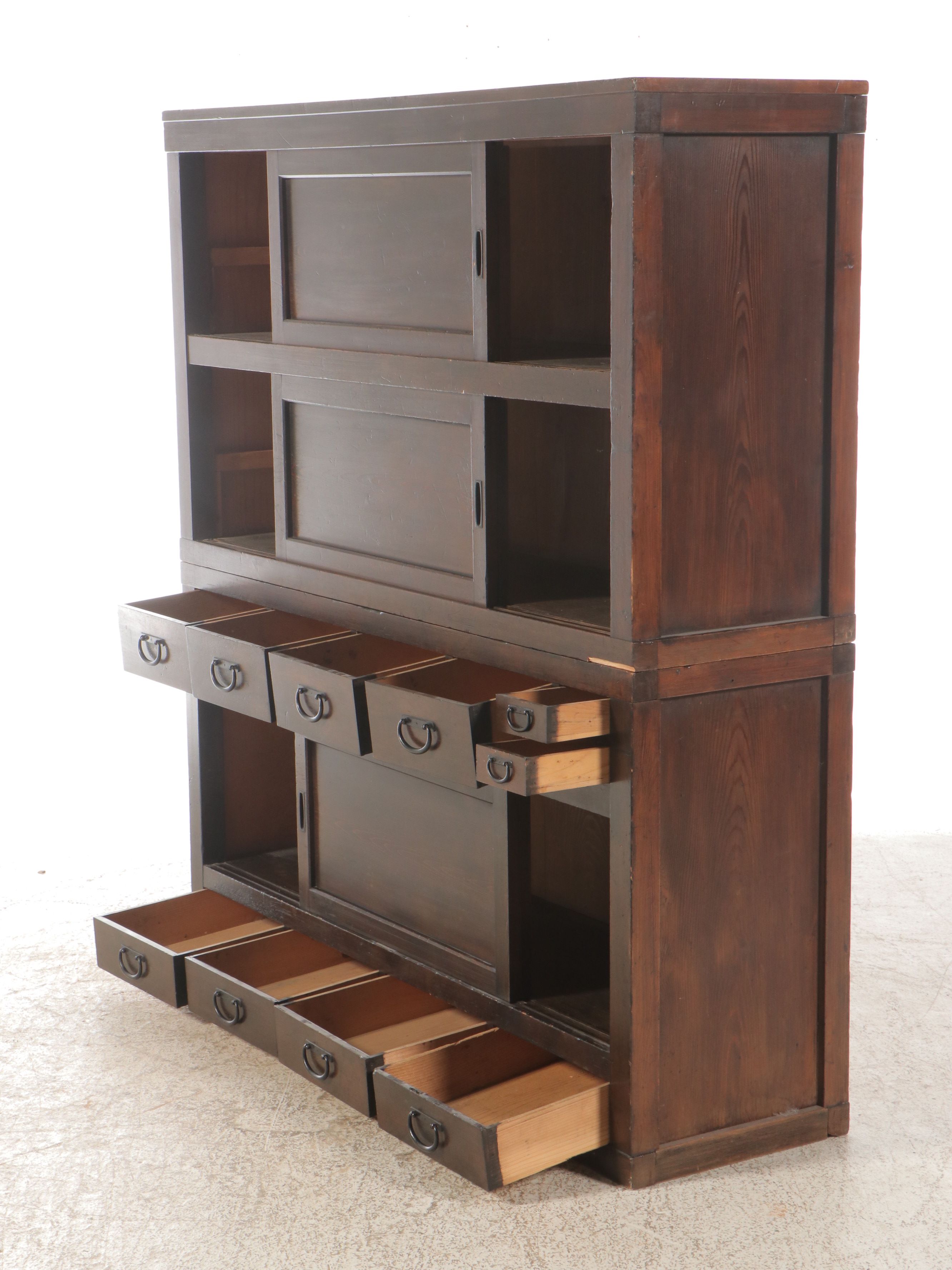 Japanese Wood Mizuya-Dansu Cupboard, Early 20th Century