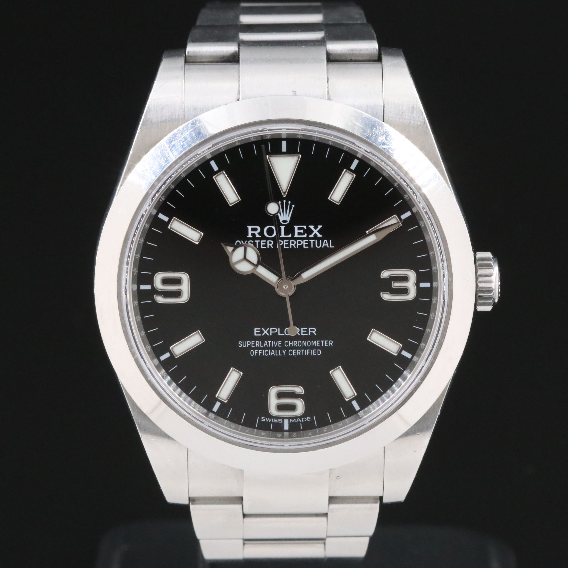 Rolex Black Dial 3 Arabic Numerals Explorer Watch