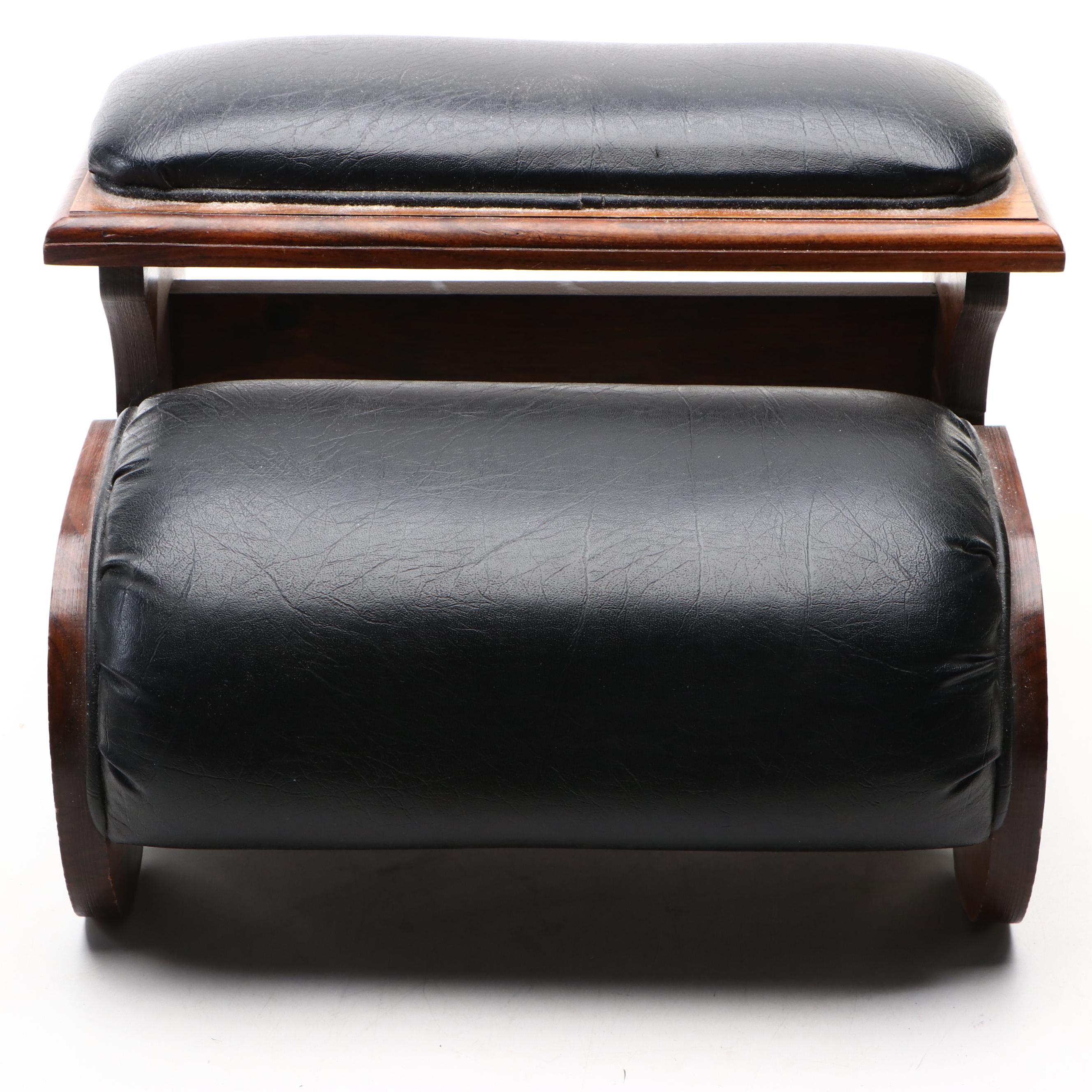 Leather and Wood Kneeling Bench