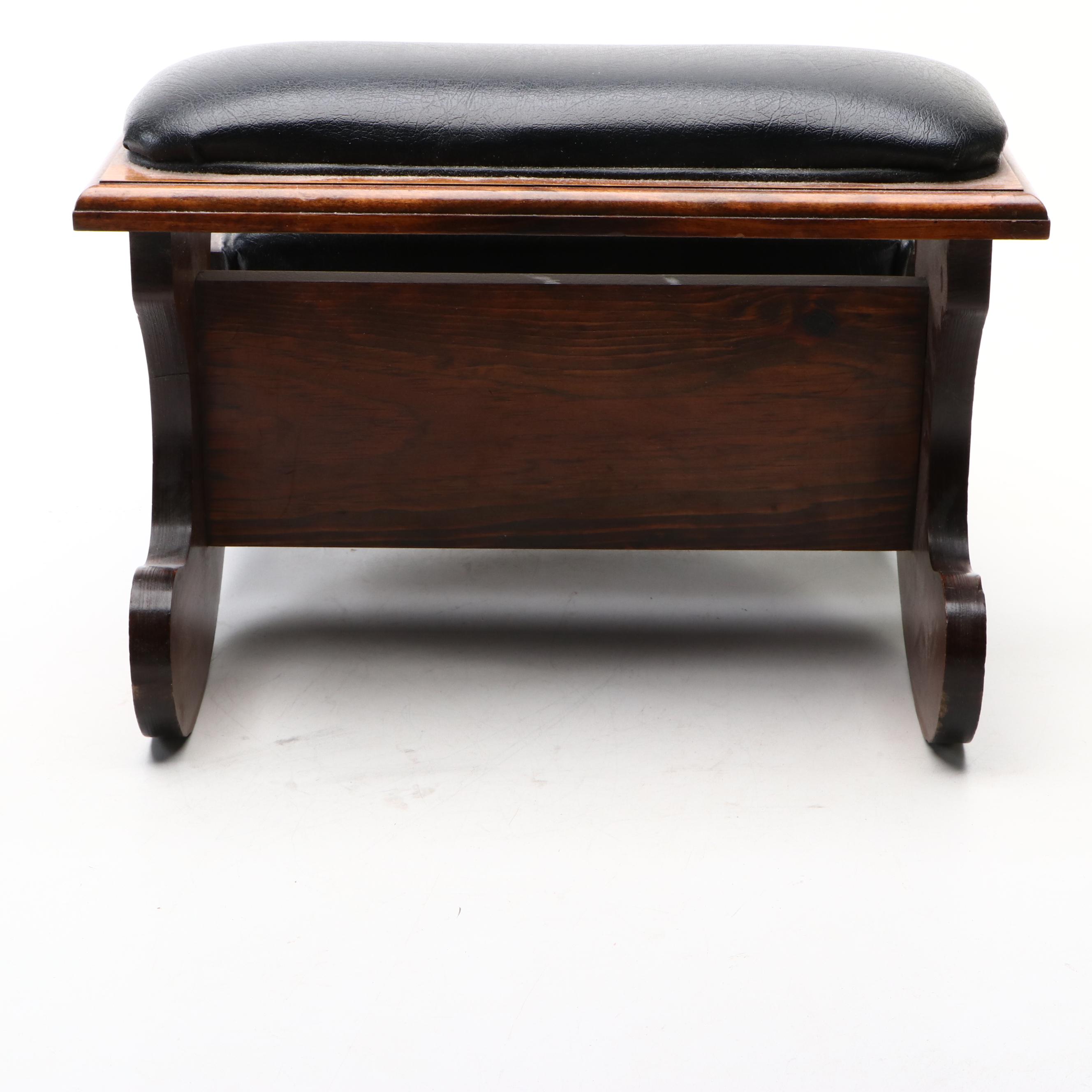 Leather and Wood Kneeling Bench