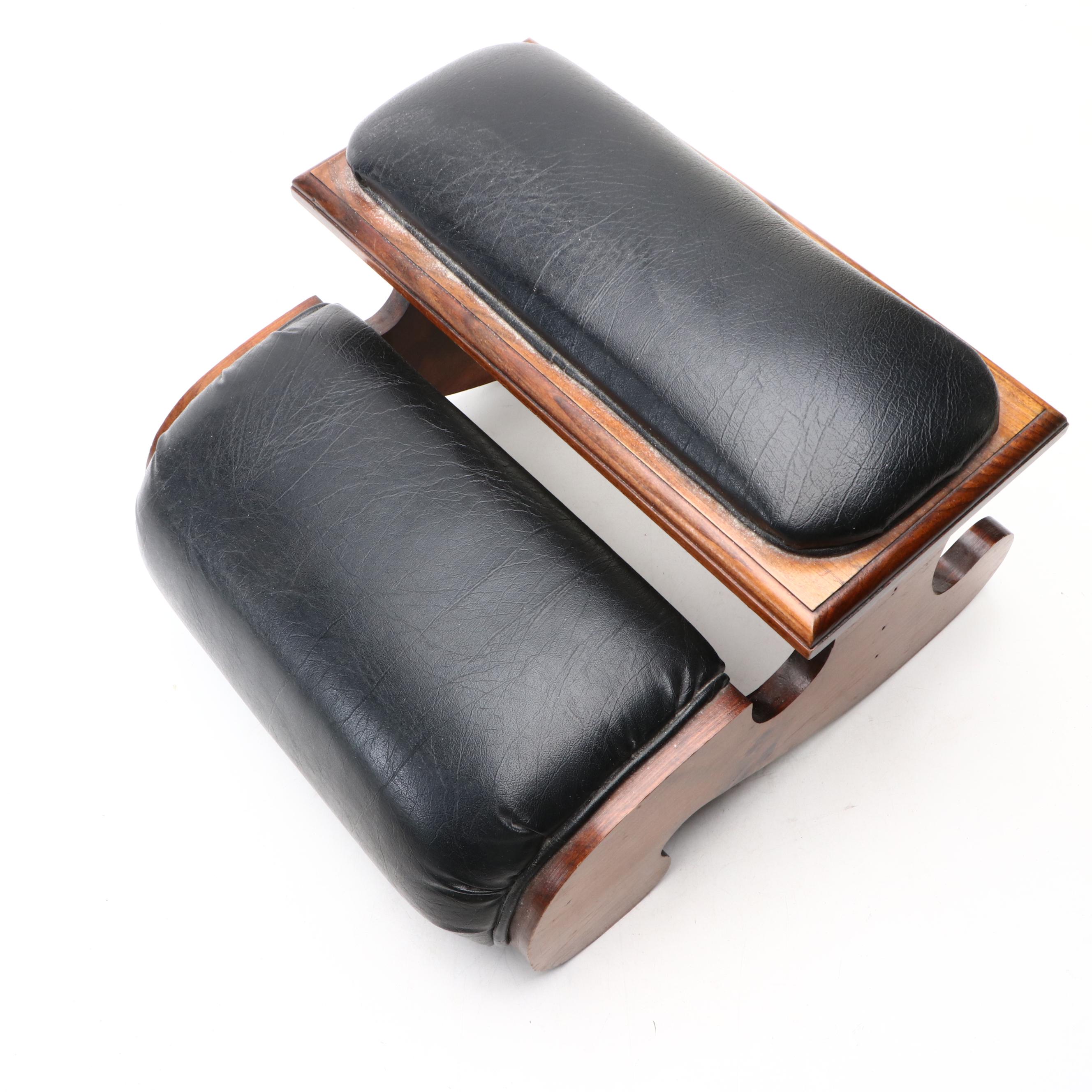 Leather and Wood Kneeling Bench