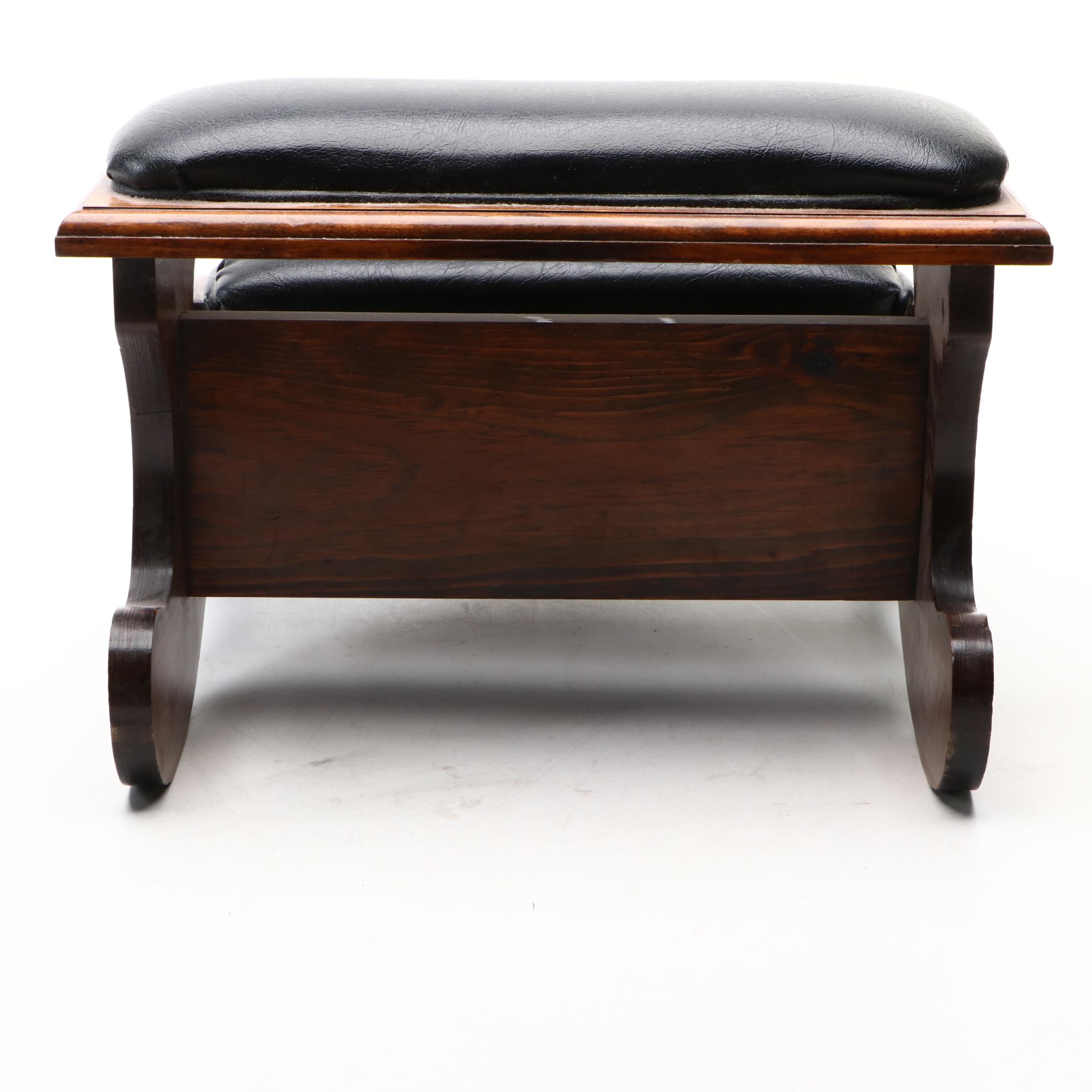 Leather and Wood Kneeling Bench