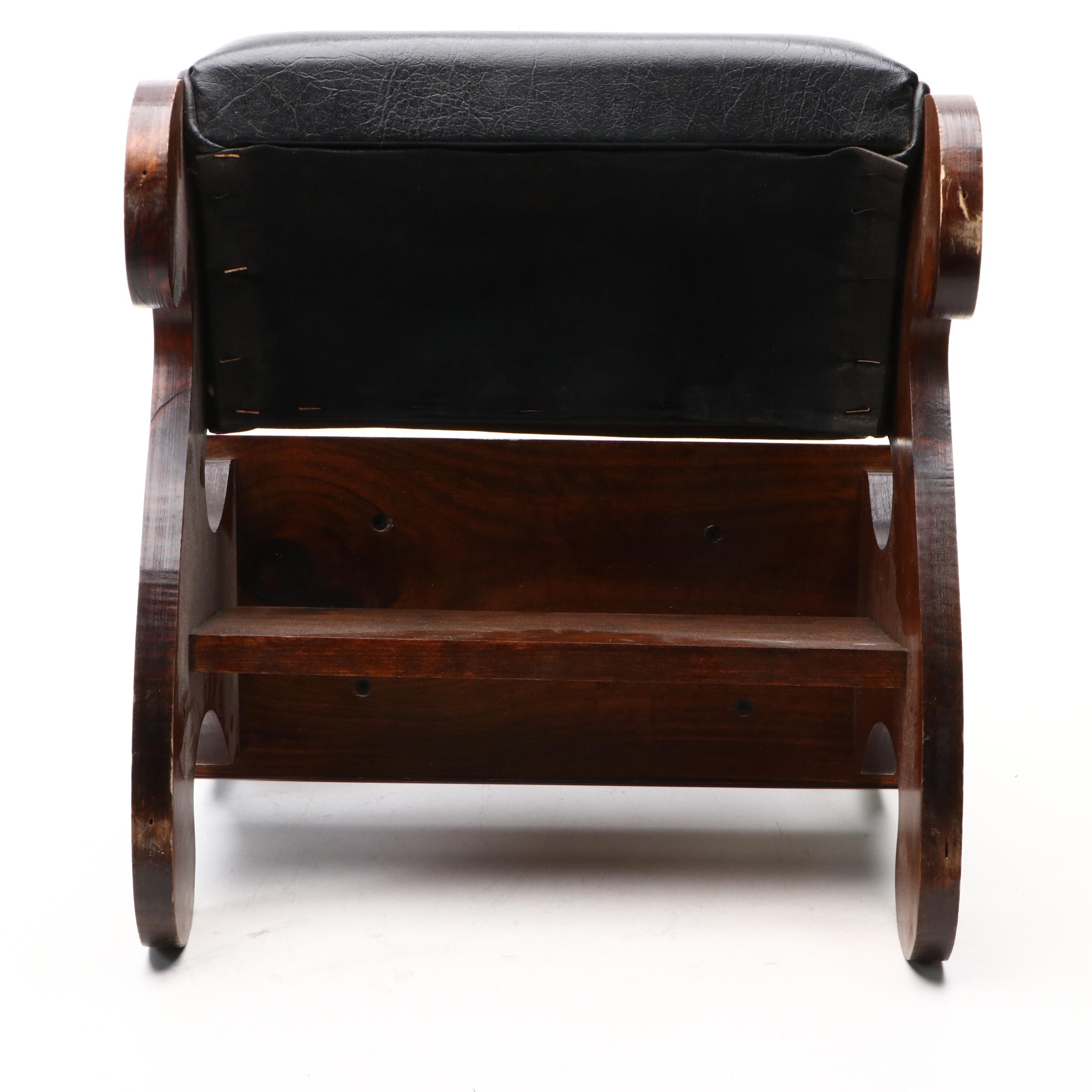Leather and Wood Kneeling Bench