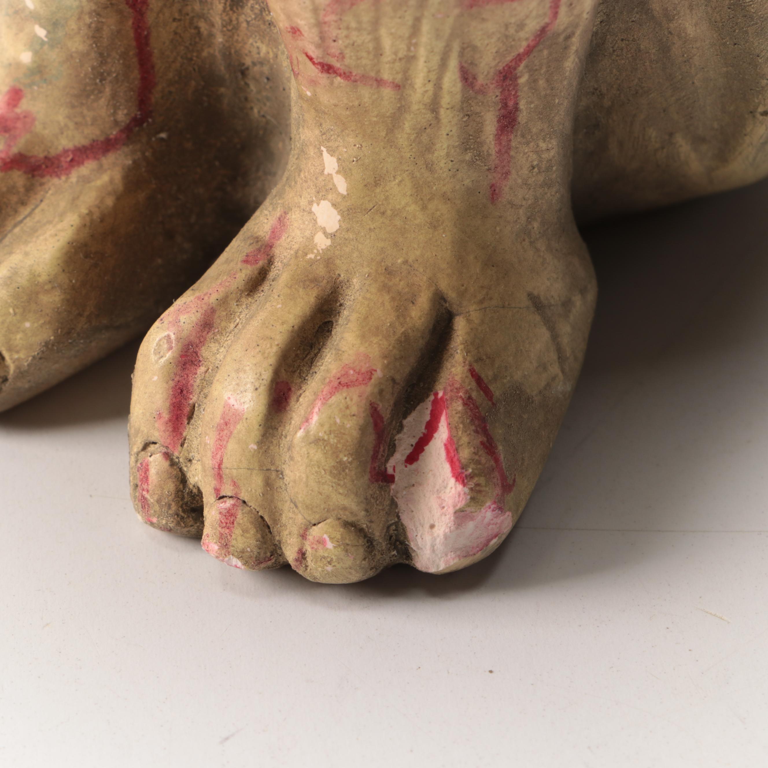 Hand-Carved Hand-Painted Wooden Cat with Animals and Other Figurines