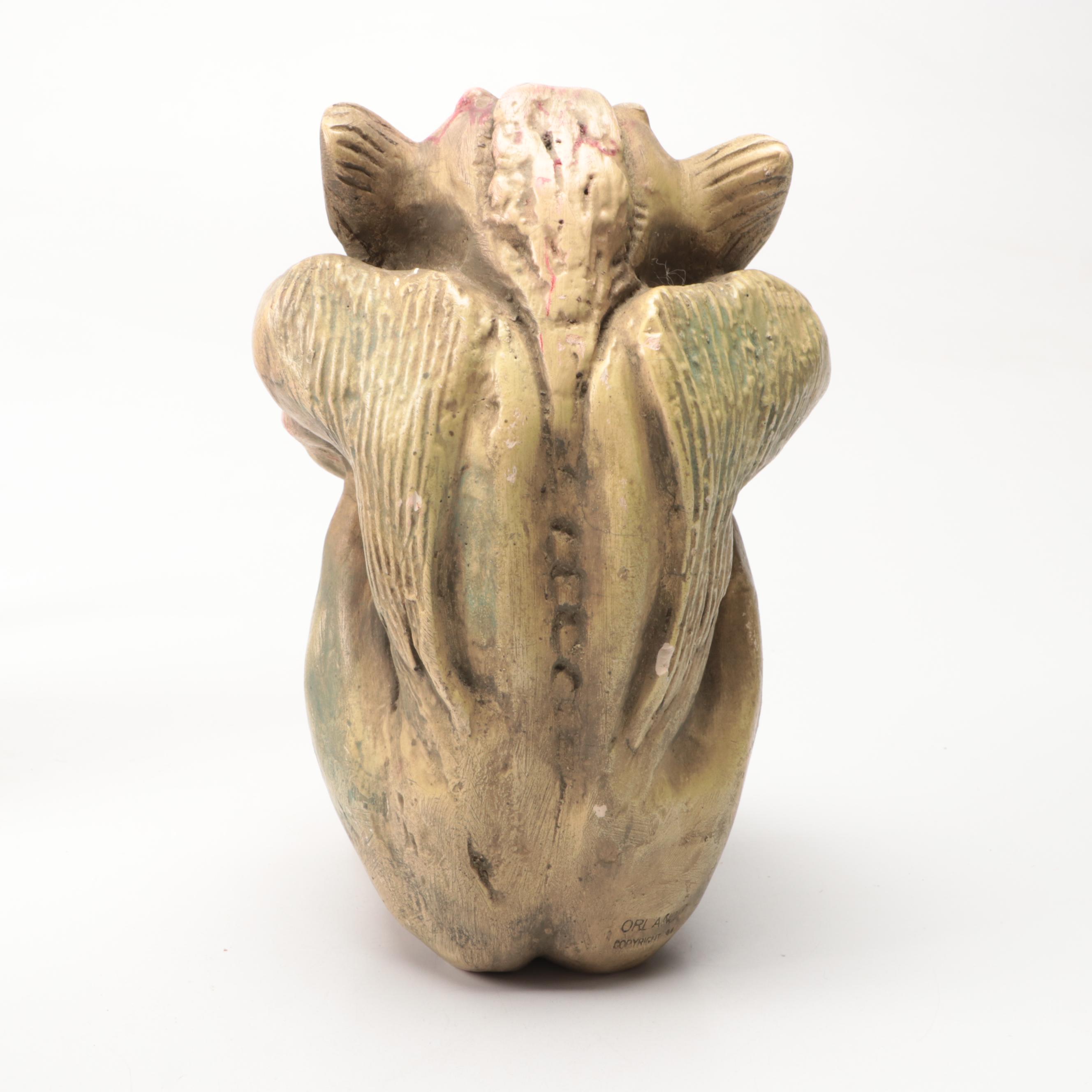 Hand-Carved Hand-Painted Wooden Cat with Animals and Other Figurines