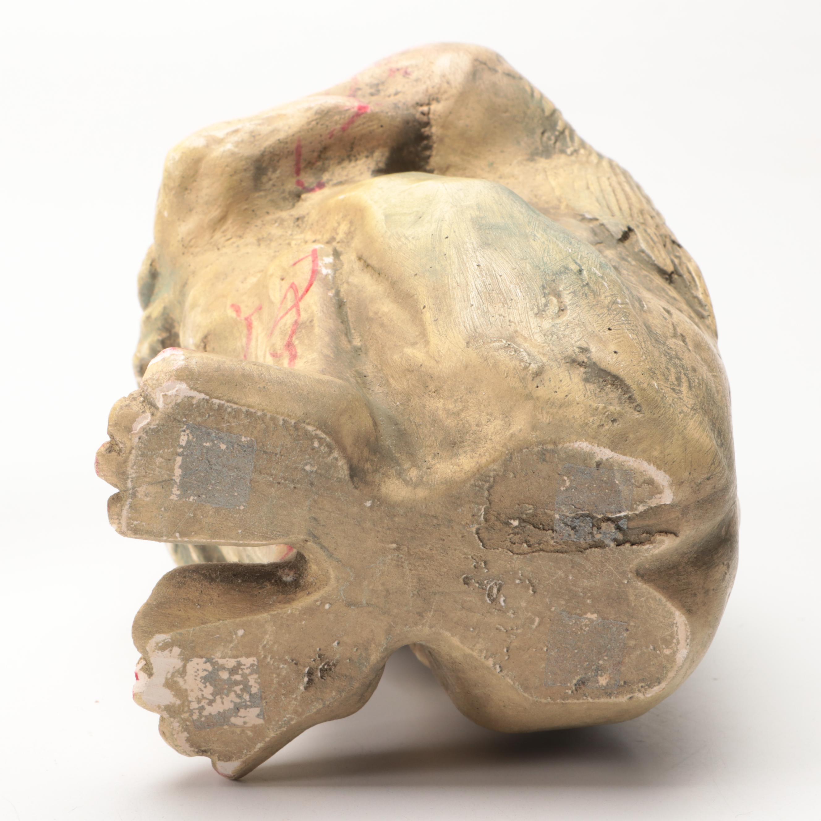 Hand-Carved Hand-Painted Wooden Cat with Animals and Other Figurines