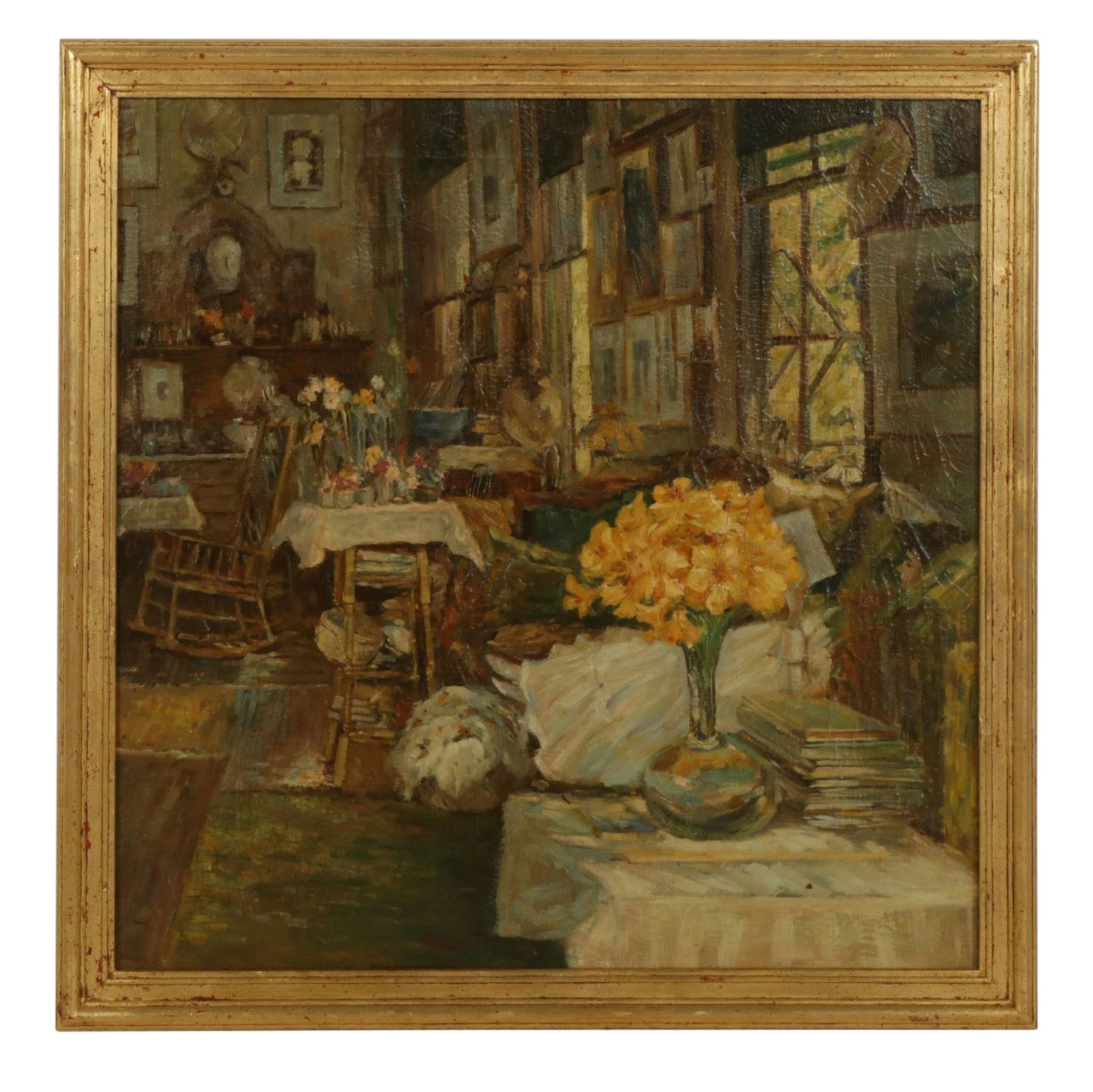 Impressionist Still Life Oil Painting of a Maximalist Interior Room