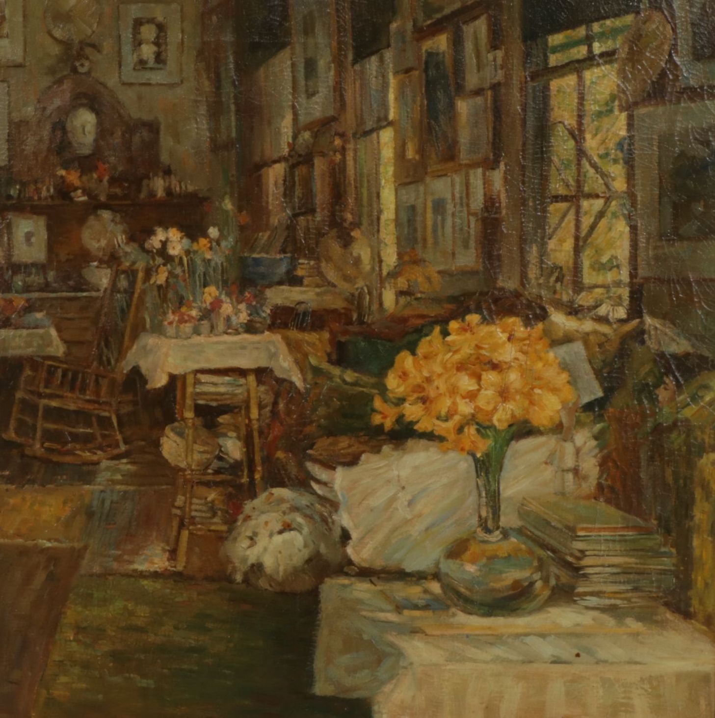 Impressionist Still Life Oil Painting of a Maximalist Interior Room