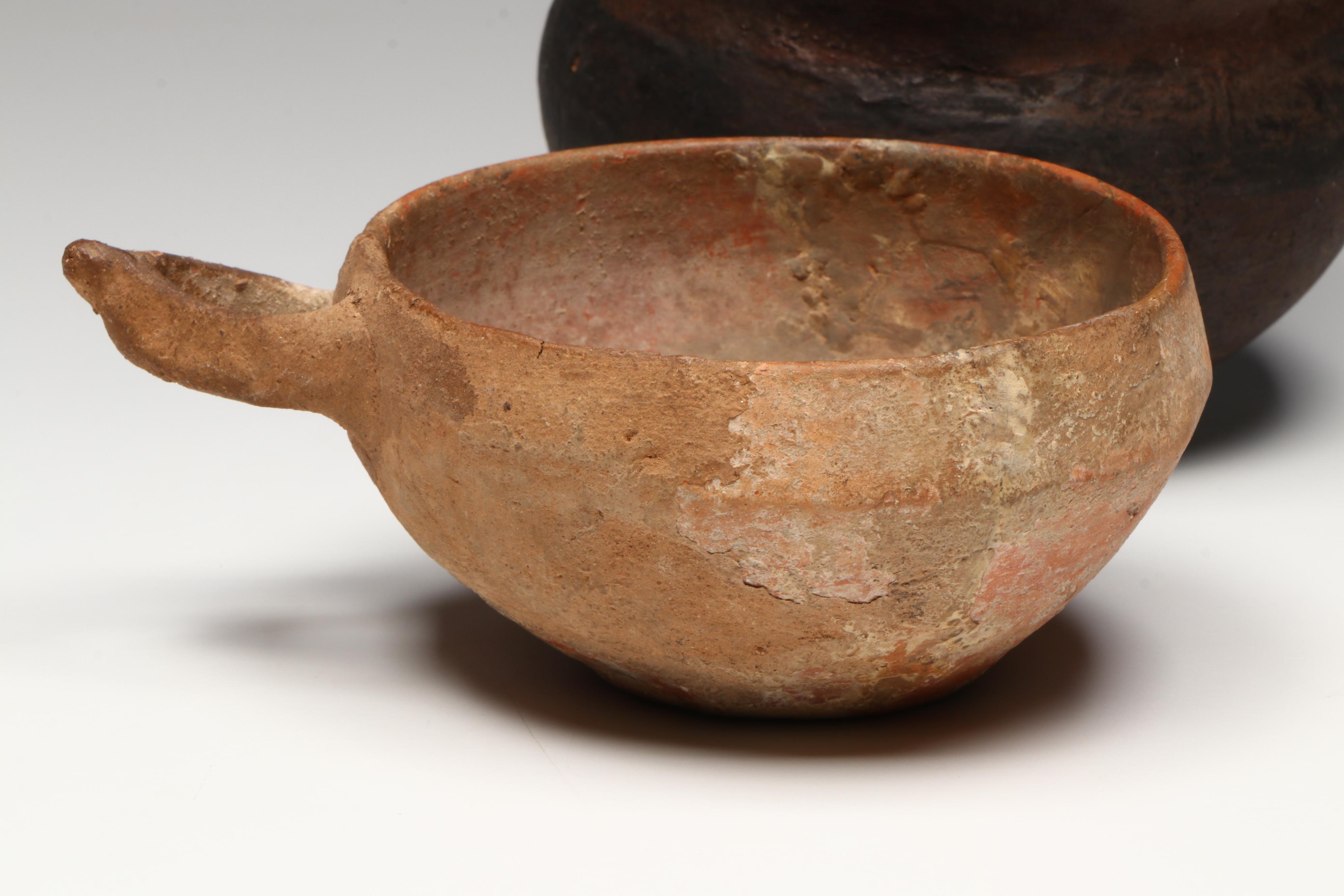 Pre-Columbian Colima Seated Figure with Ladle and Jar