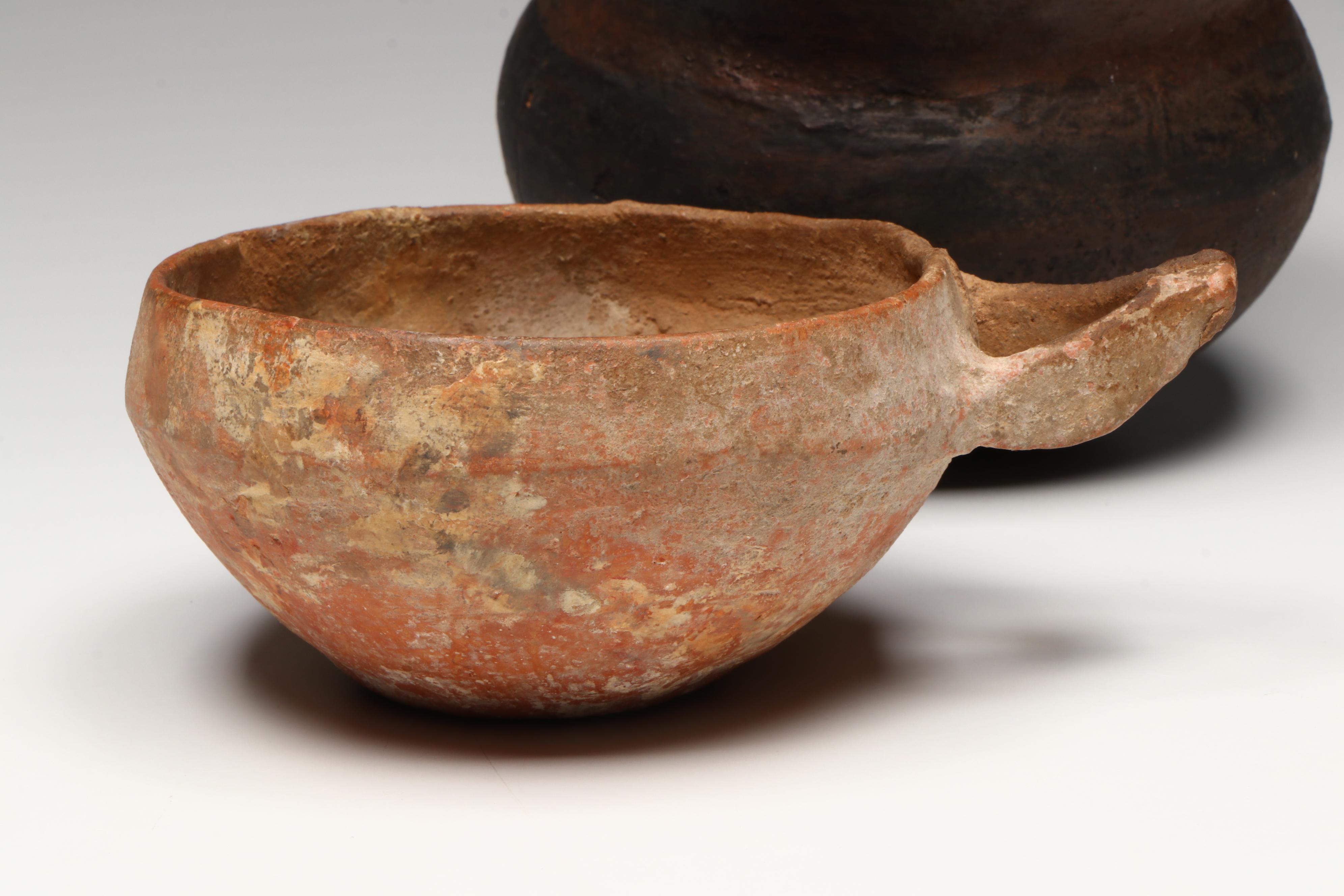 Pre-Columbian Colima Seated Figure with Ladle and Jar