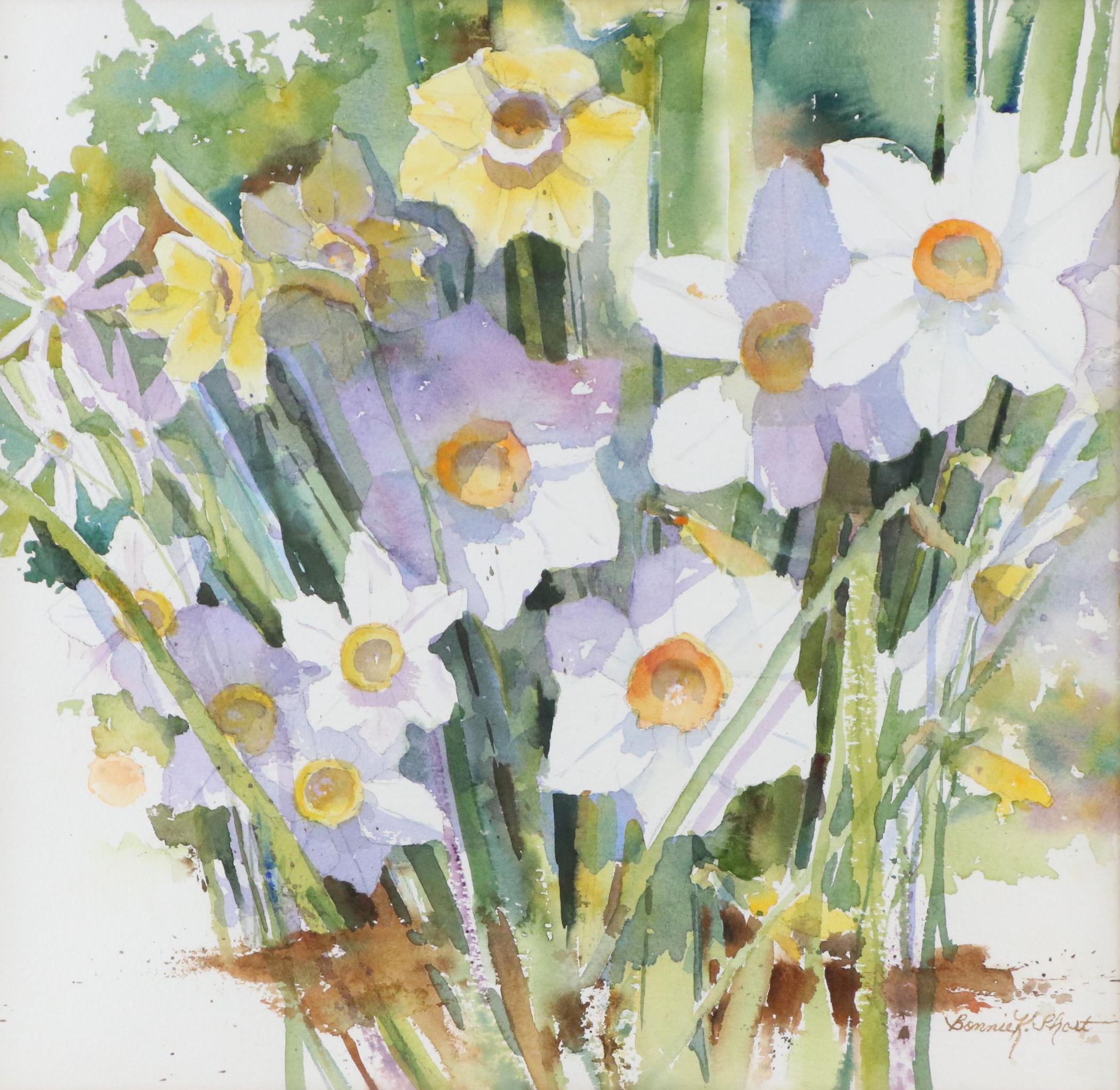 Bonnie K. Short Watercolor Painting "Daffodil Study"