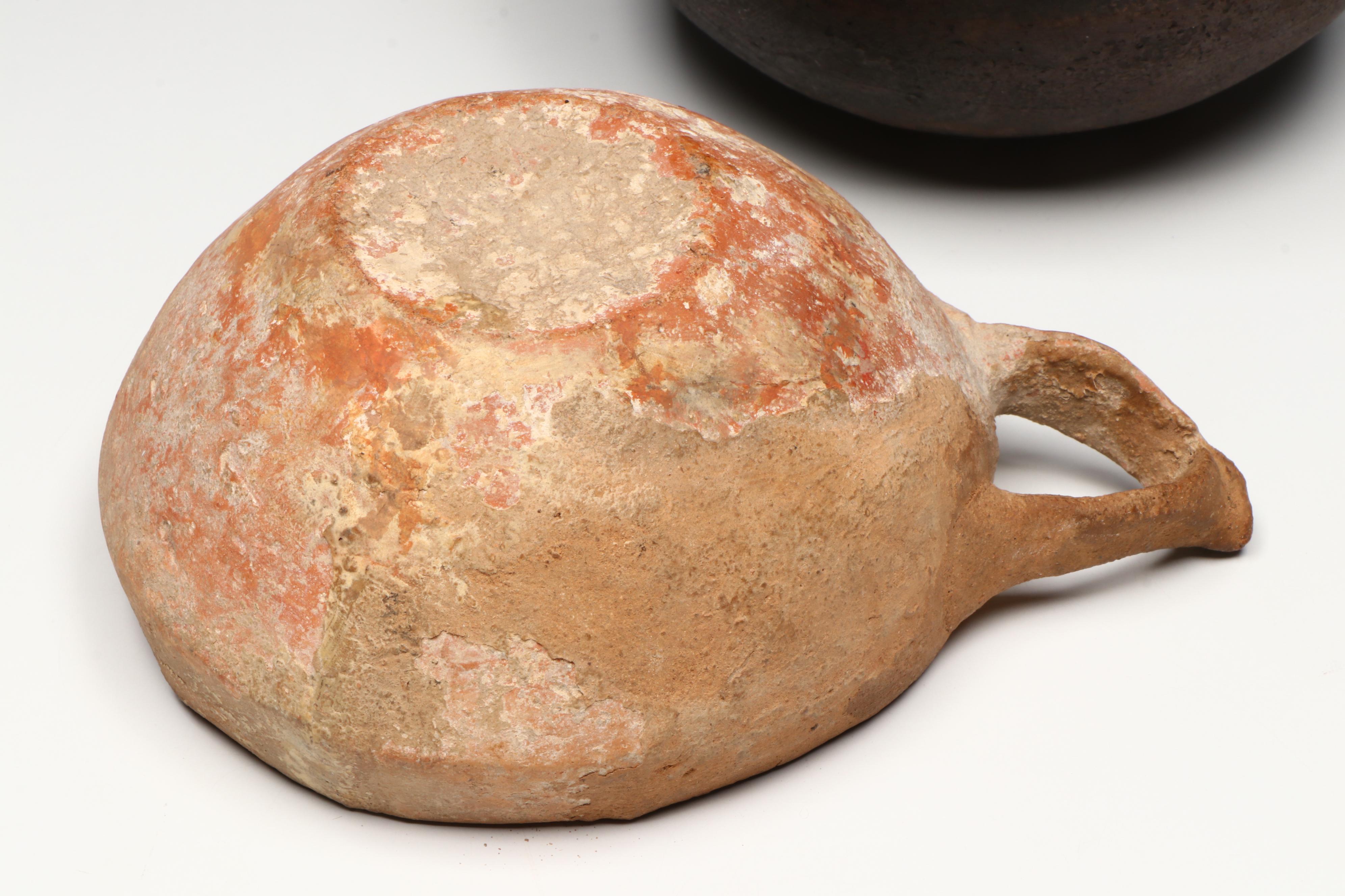 Pre-Columbian Colima Seated Figure with Ladle and Jar