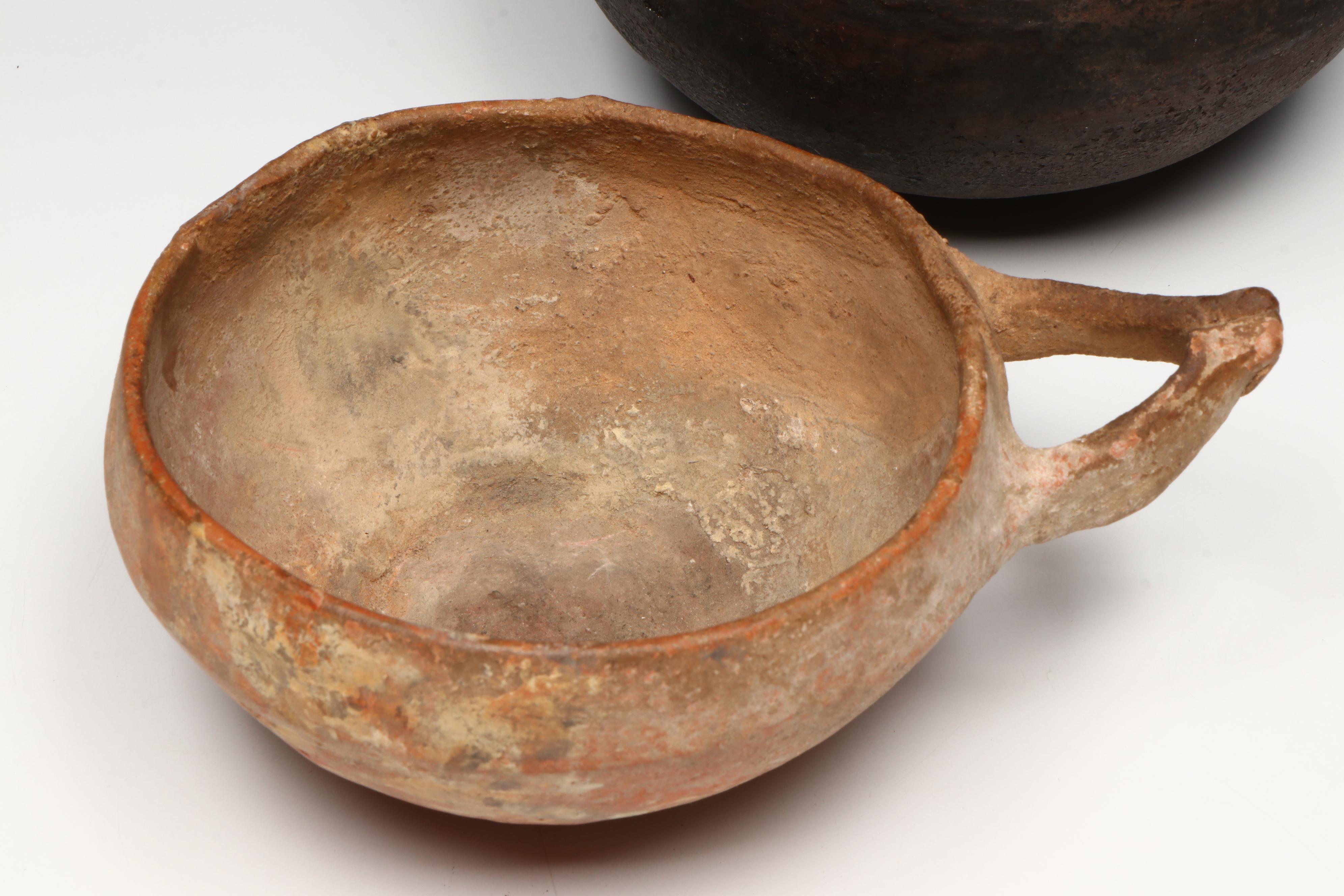 Pre-Columbian Colima Seated Figure with Ladle and Jar