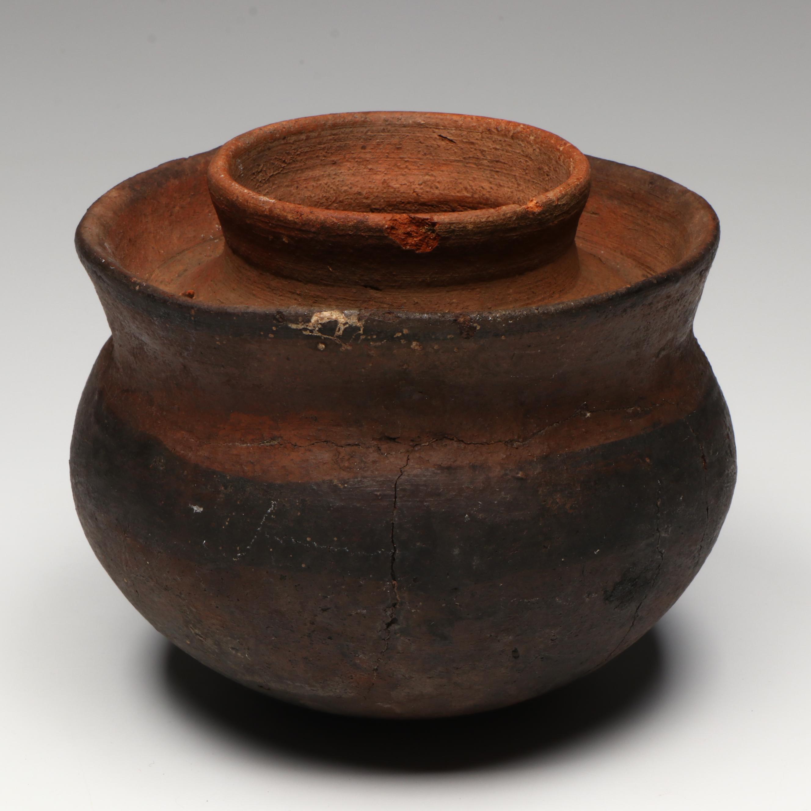 Pre-Columbian Colima Seated Figure with Ladle and Jar