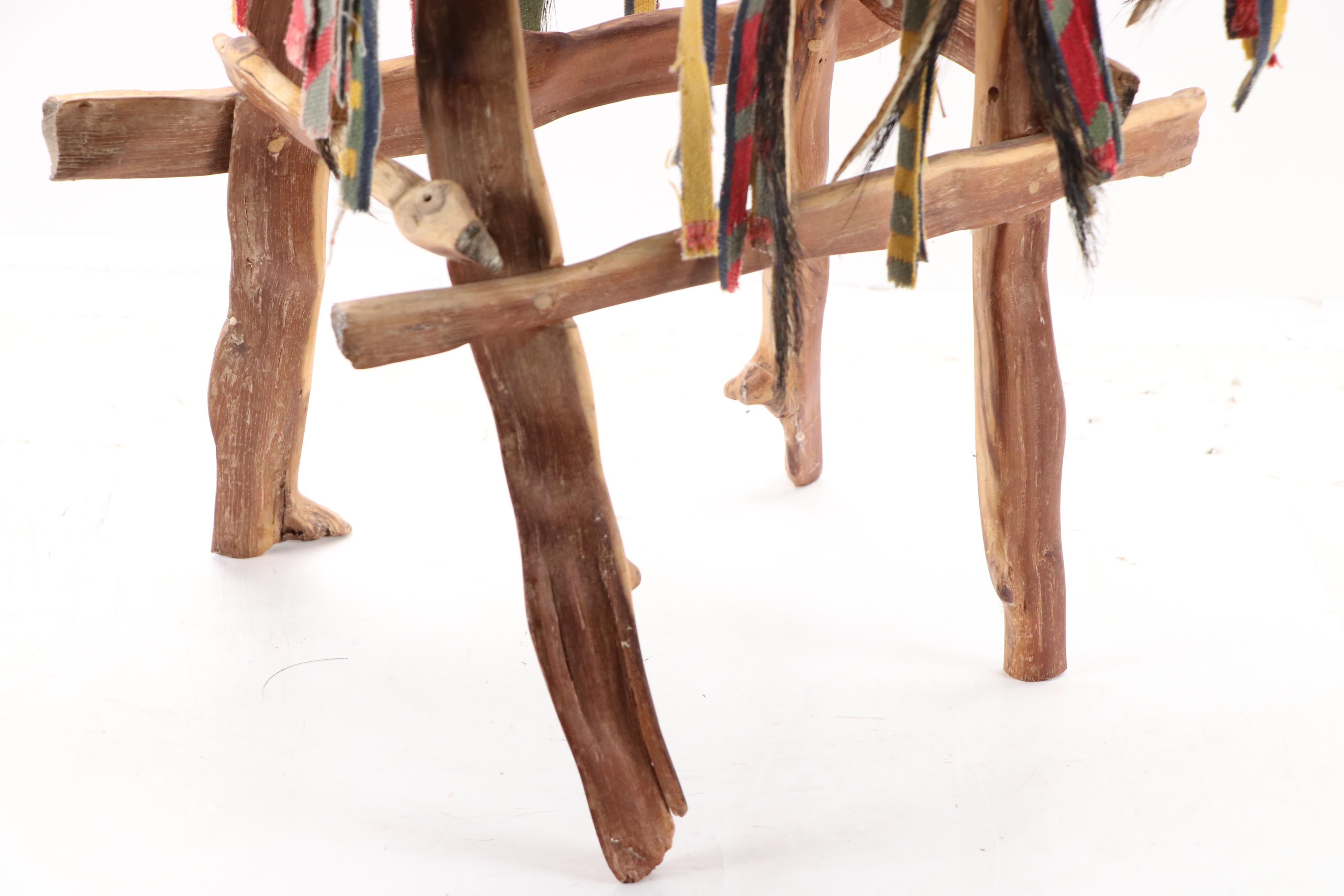 Robert Beaven Folk Art Sculpture With Found Wood, Turtle Shell, and More