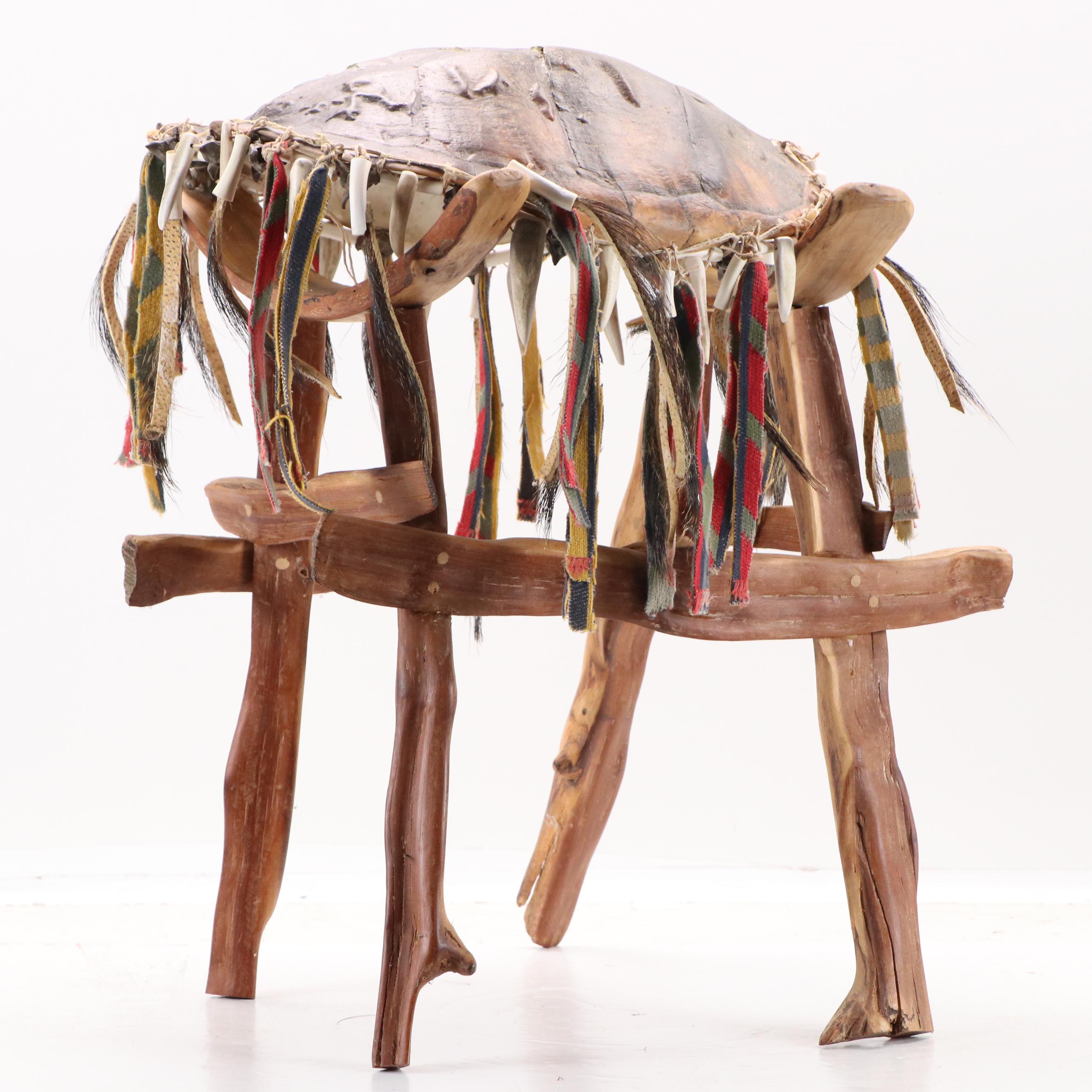 Robert Beaven Folk Art Sculpture With Found Wood, Turtle Shell, and More