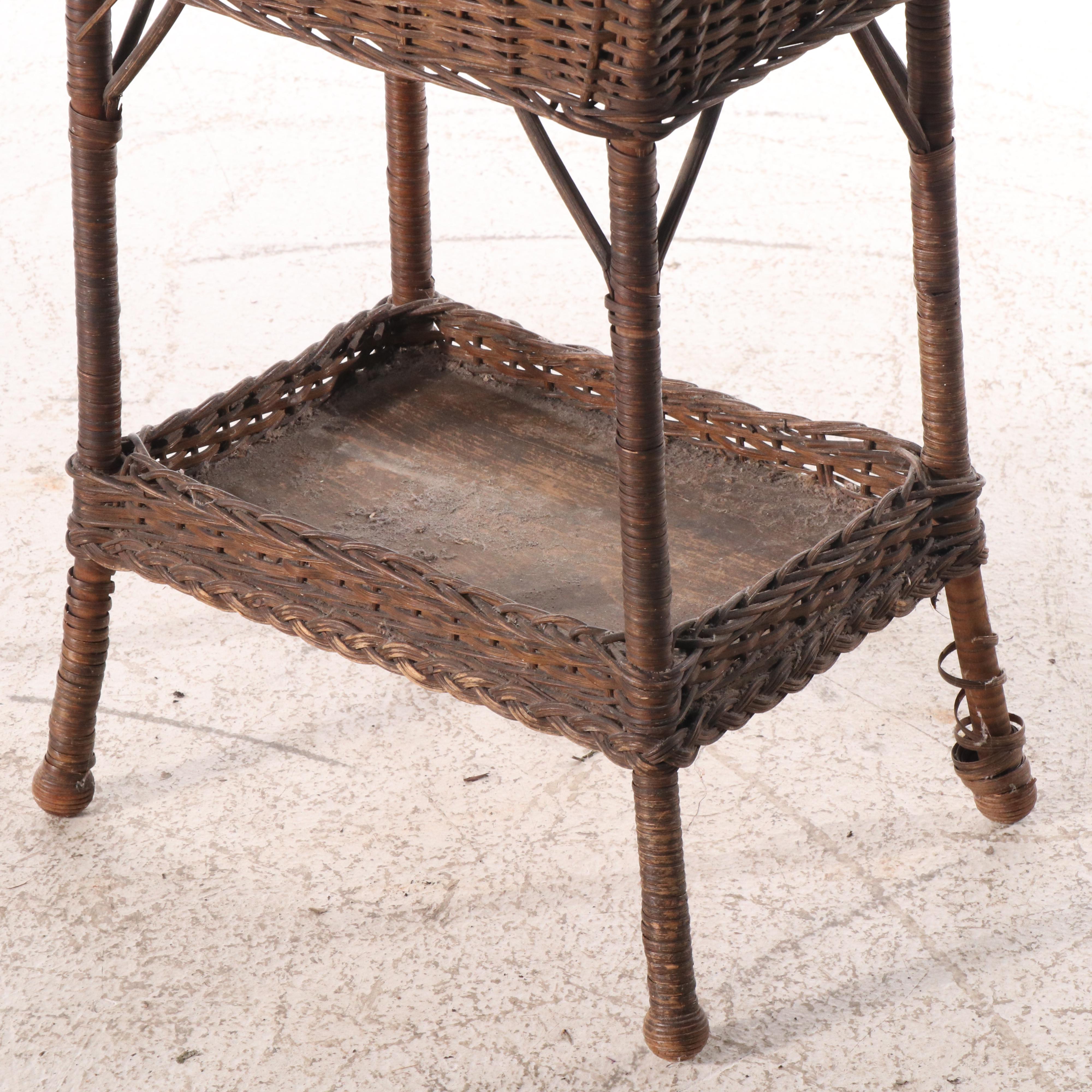 Victorian Style Wicker Sewing Basket, Late 19th/Early 20th Century