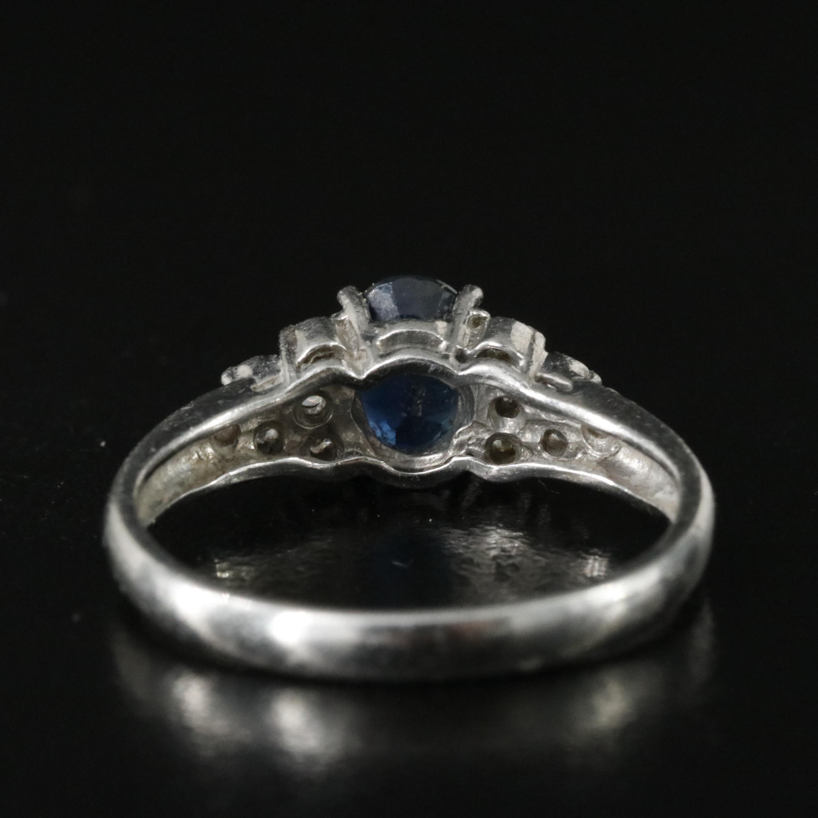 Platinum Sapphire and Diamond Ring