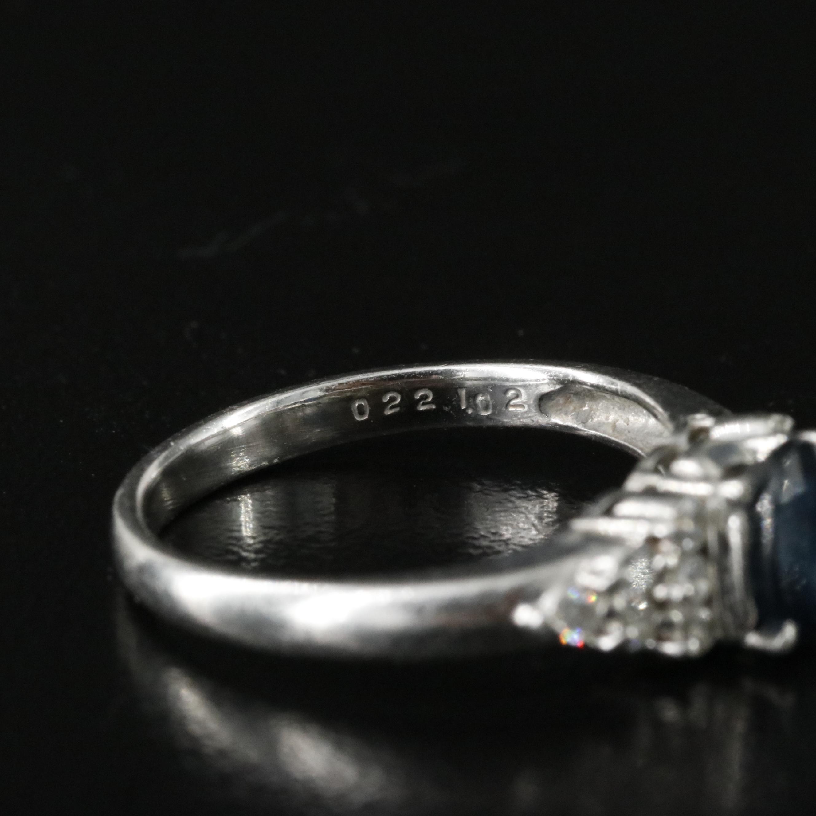 Platinum Sapphire and Diamond Ring