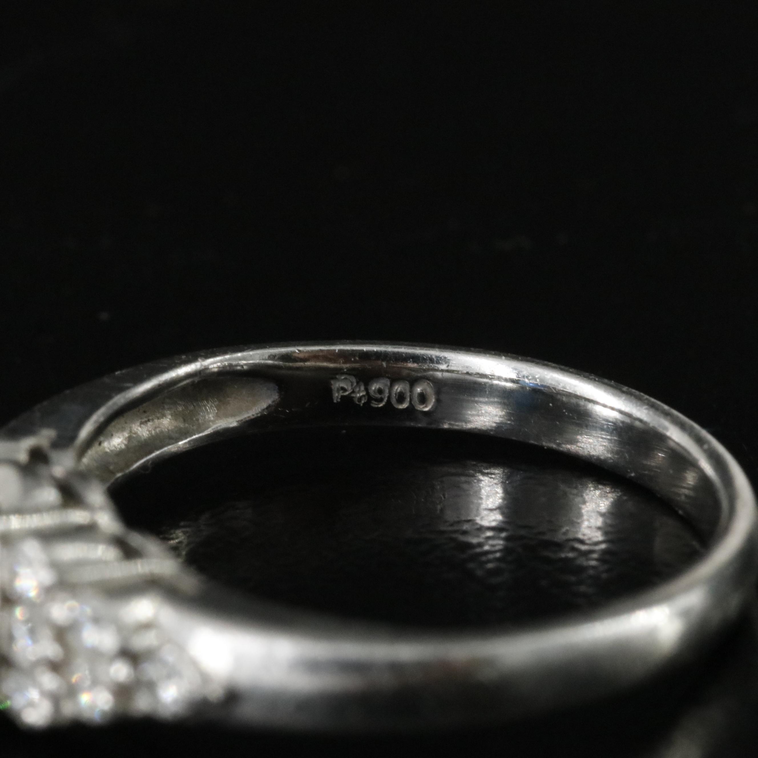 Platinum Sapphire and Diamond Ring