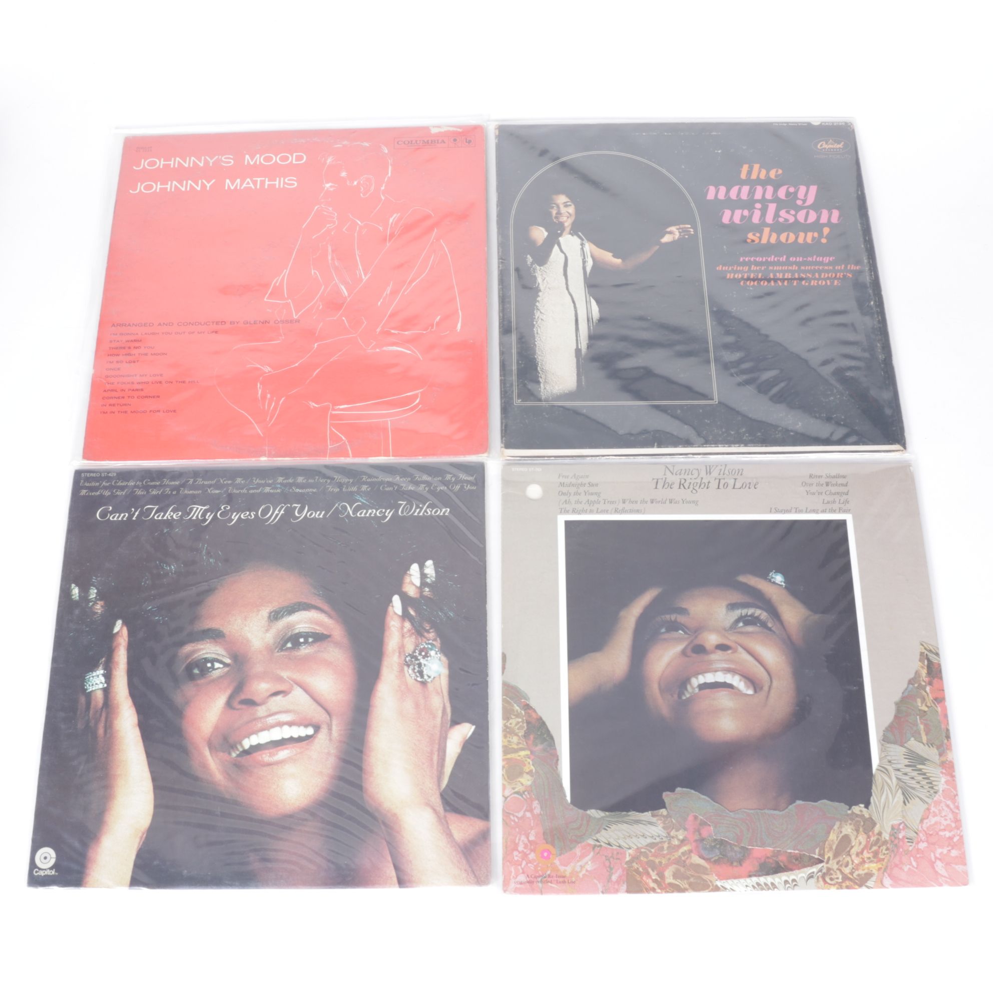 Nancy Wilson, Johnny Mathis & Sarah Vaughan Vinyl Record Albums