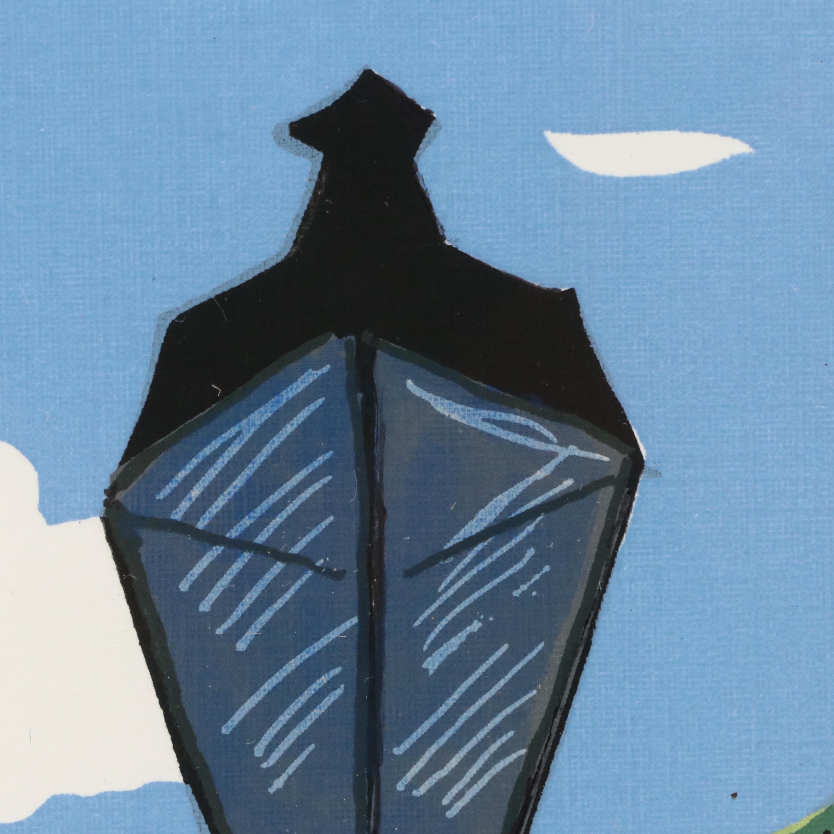 Wilfred Labiosa Serigraph of Parrot on Streetlamp