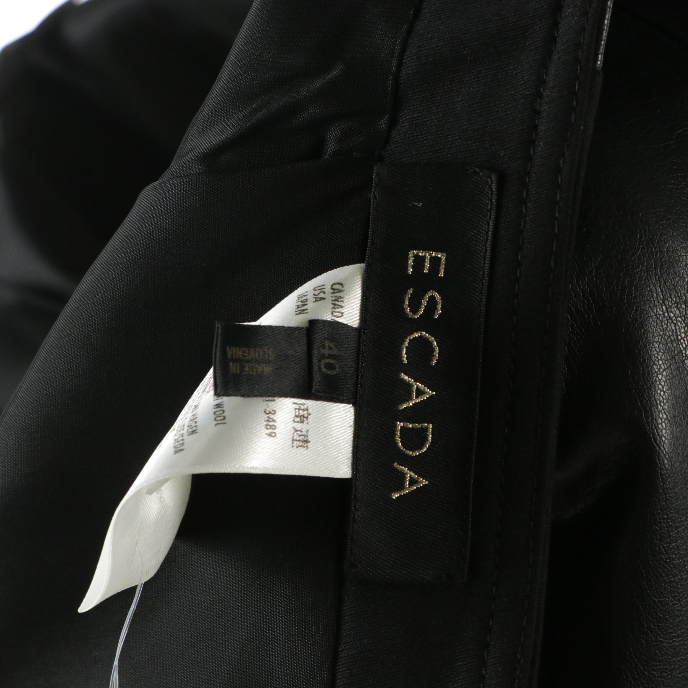 Escada Wool Blend Turtleneck with Wool Blend and Faux Leather Skirt with Tags