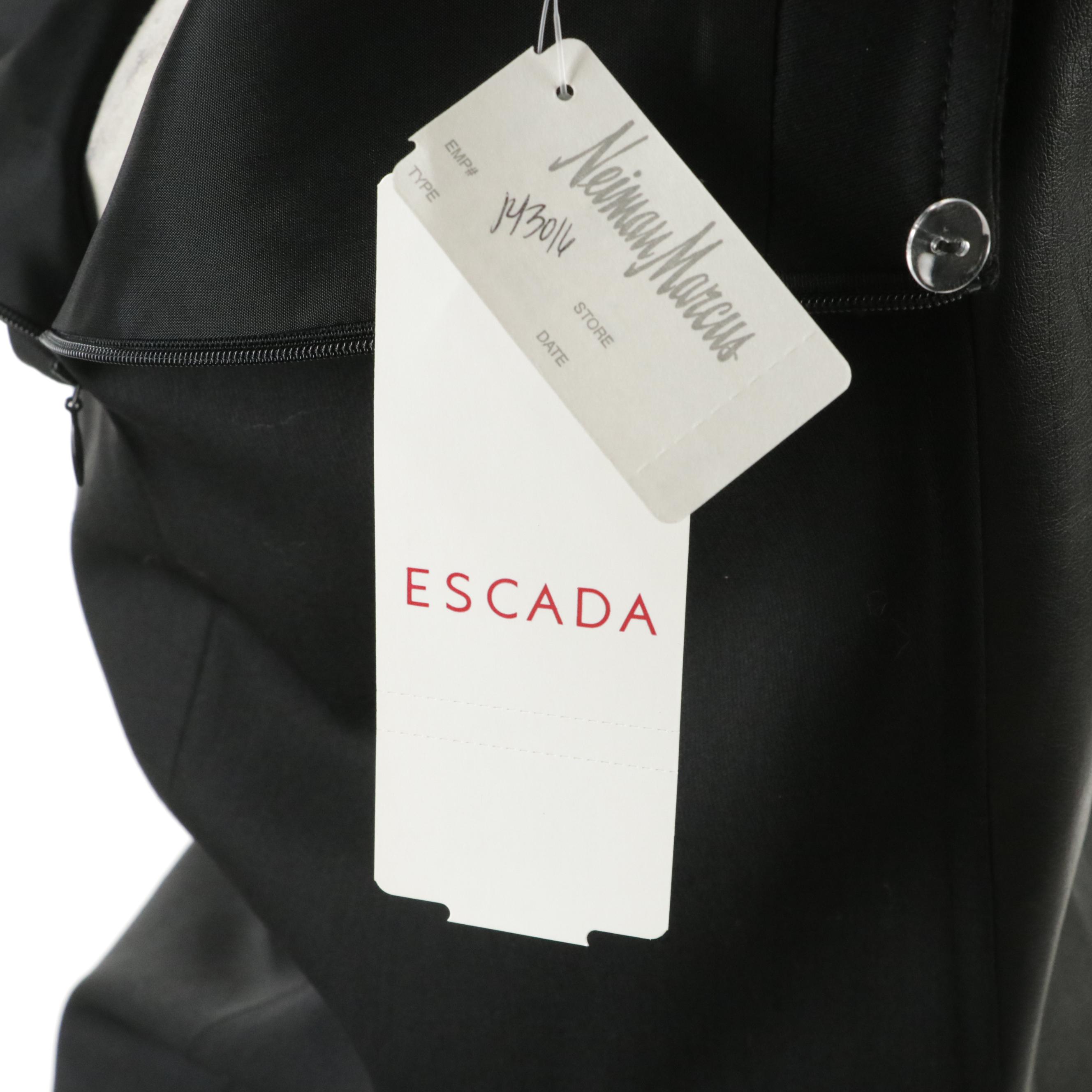 Escada Wool Blend Turtleneck with Wool Blend and Faux Leather Skirt with Tags