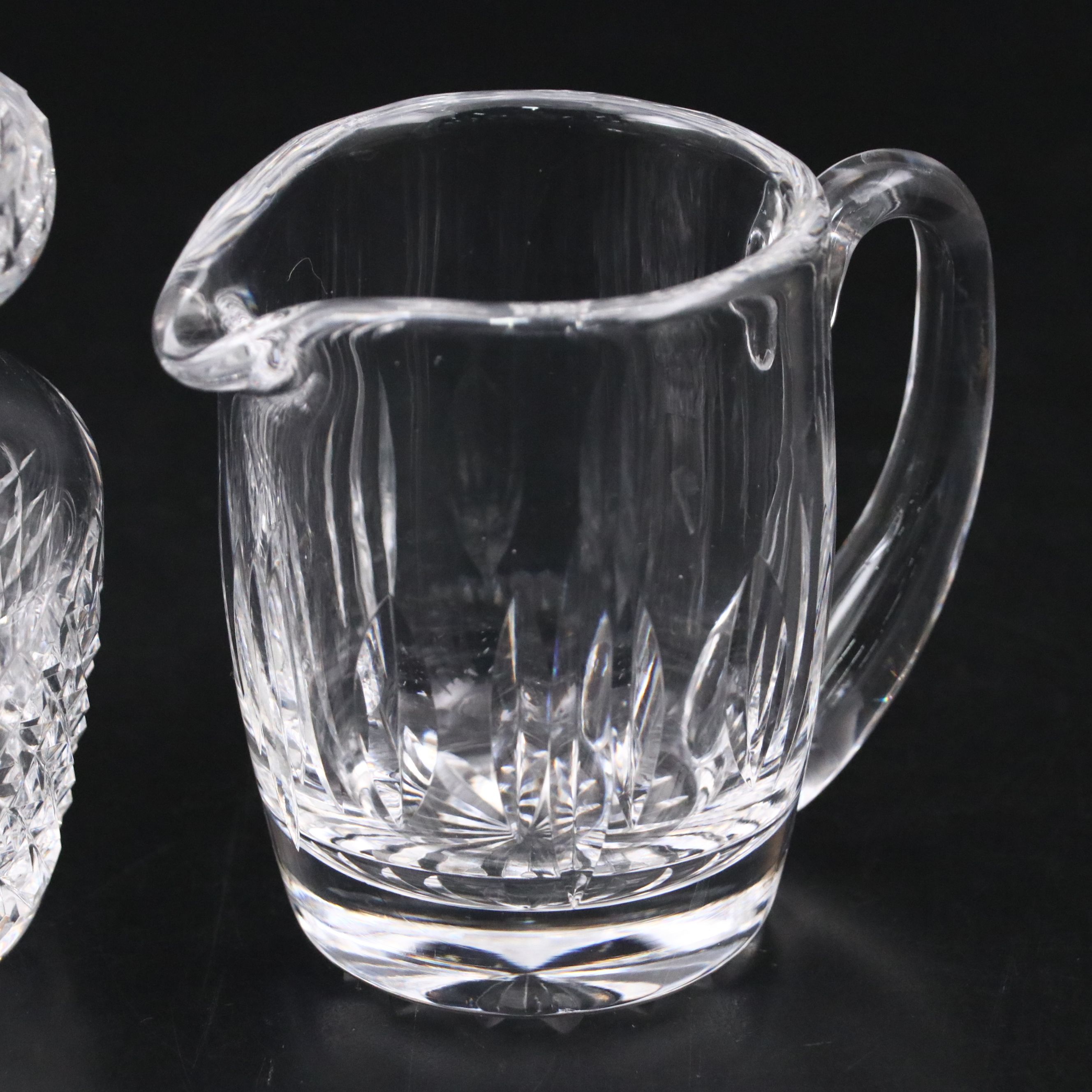 Waterford Crystal Creamer and Vase with Other Crystal Table Accessories