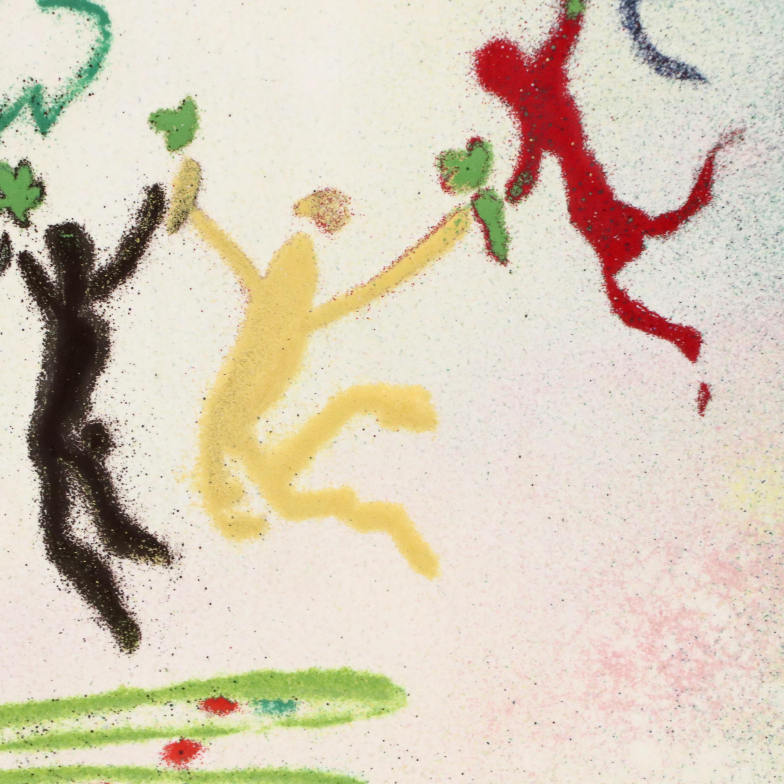 Embossed Enamel Painting After Pablo Picasso "La Ronde de la Jeunesse"