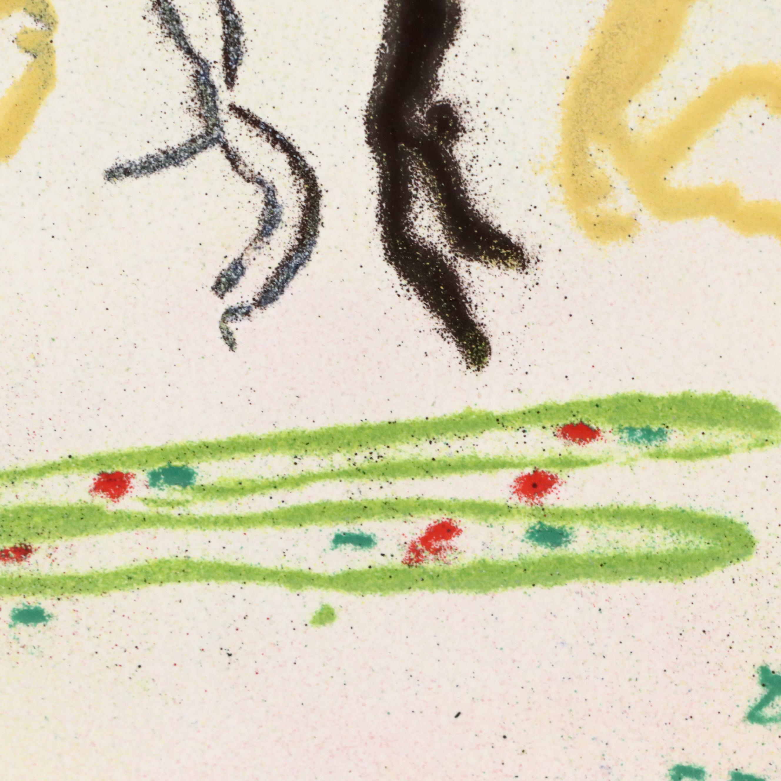 Embossed Enamel Painting After Pablo Picasso "La Ronde de la Jeunesse"