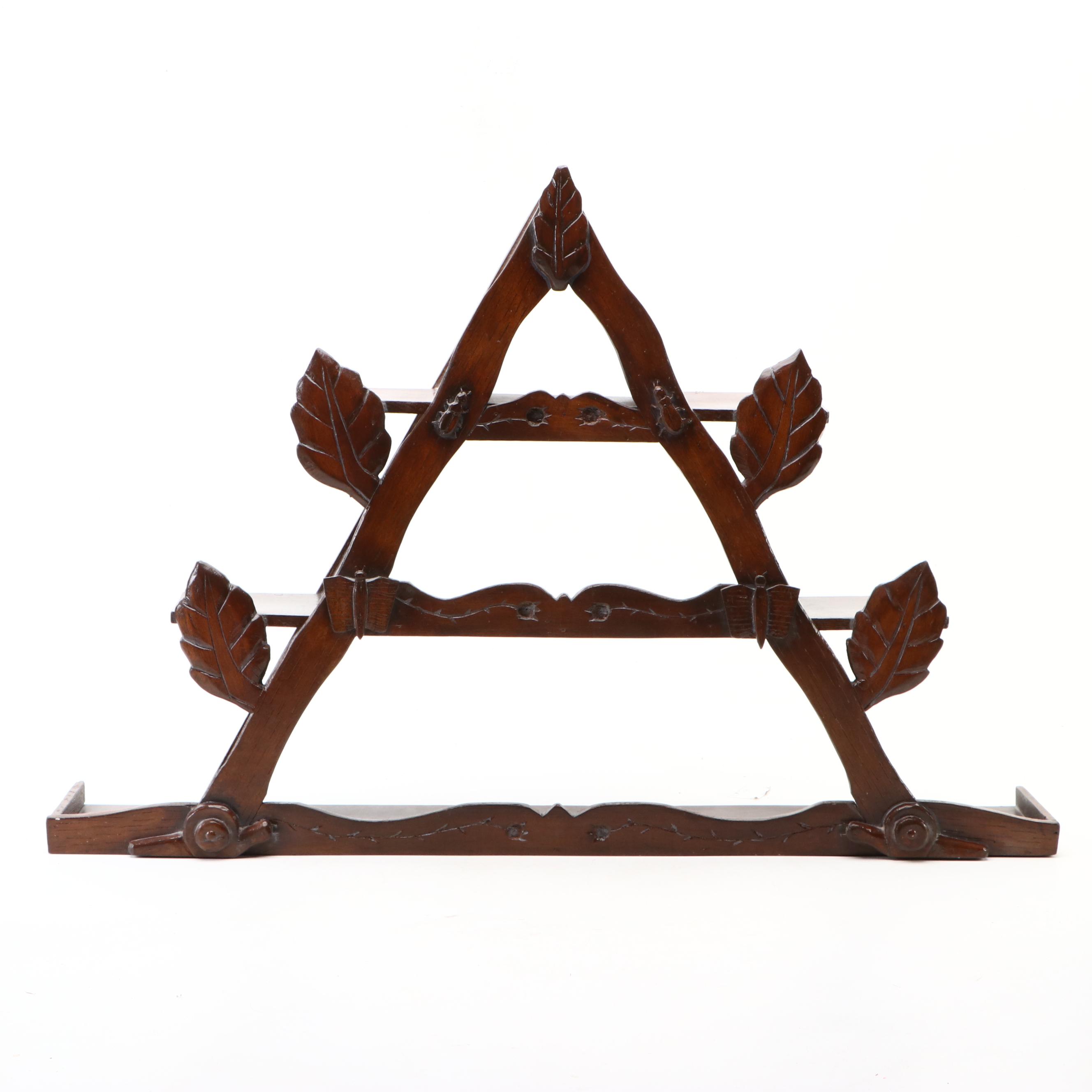 Rustic Style Carved Wooden Wall Shelves