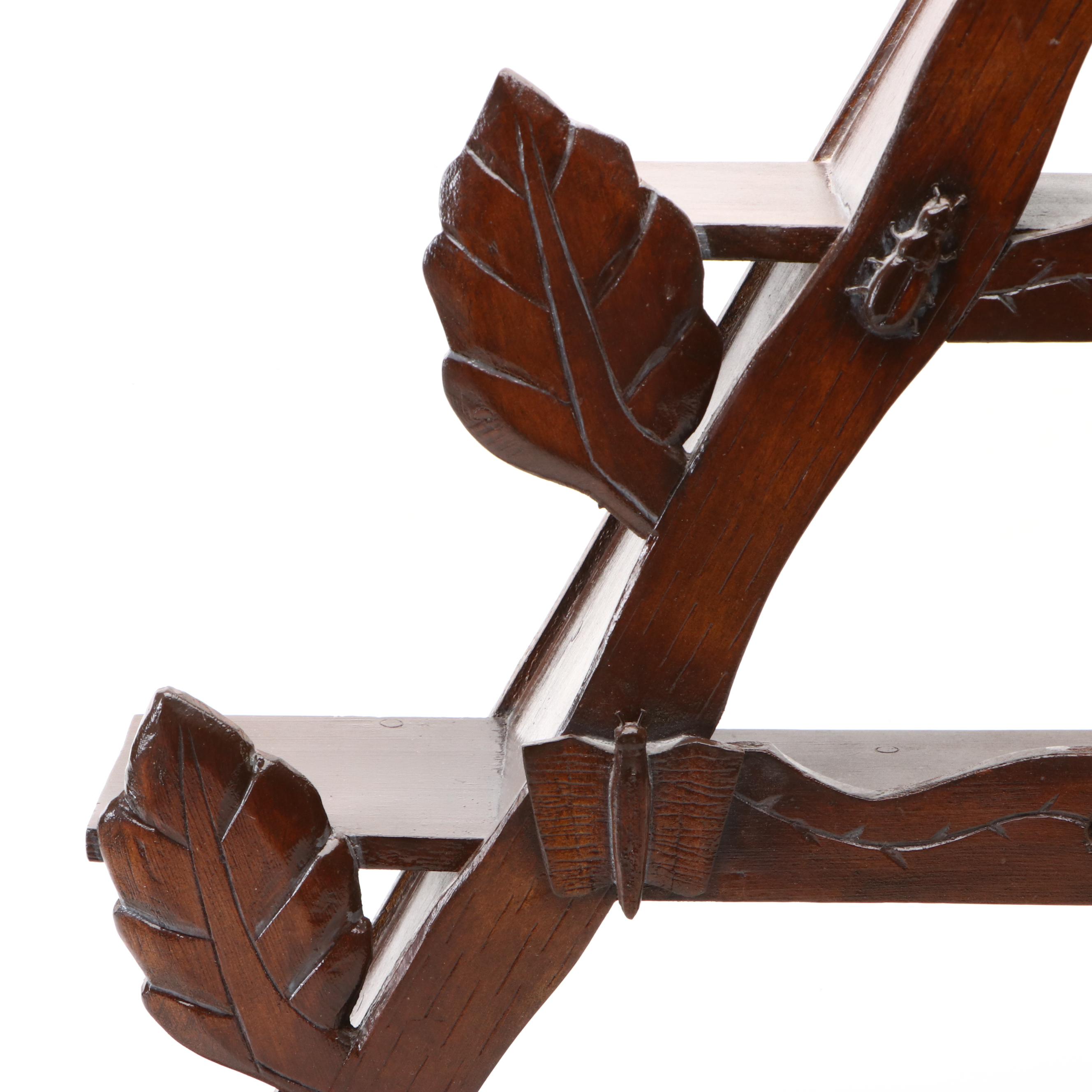 Rustic Style Carved Wooden Wall Shelves