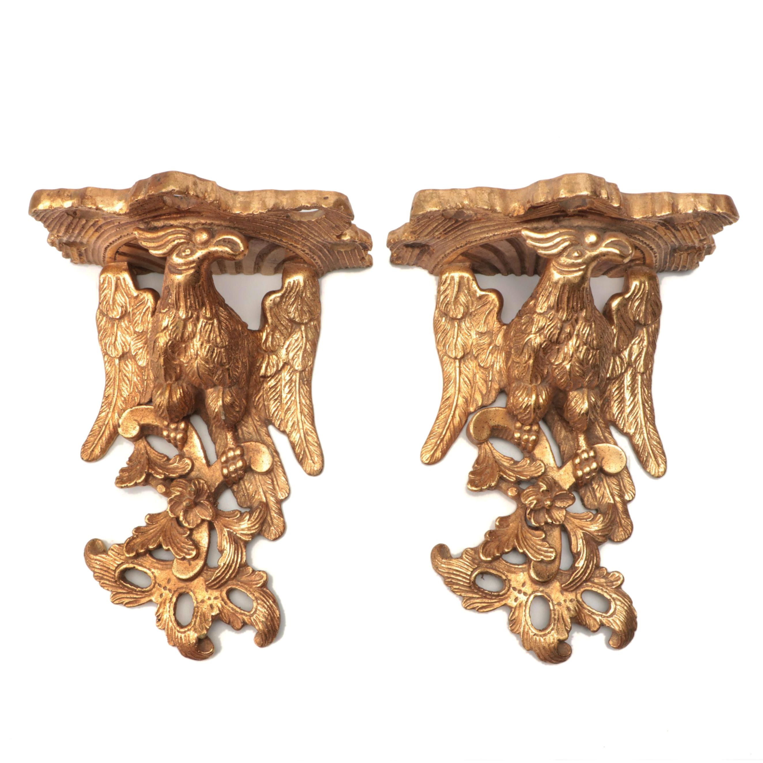 Federal Style Gold Finish Resin Wall Corbels