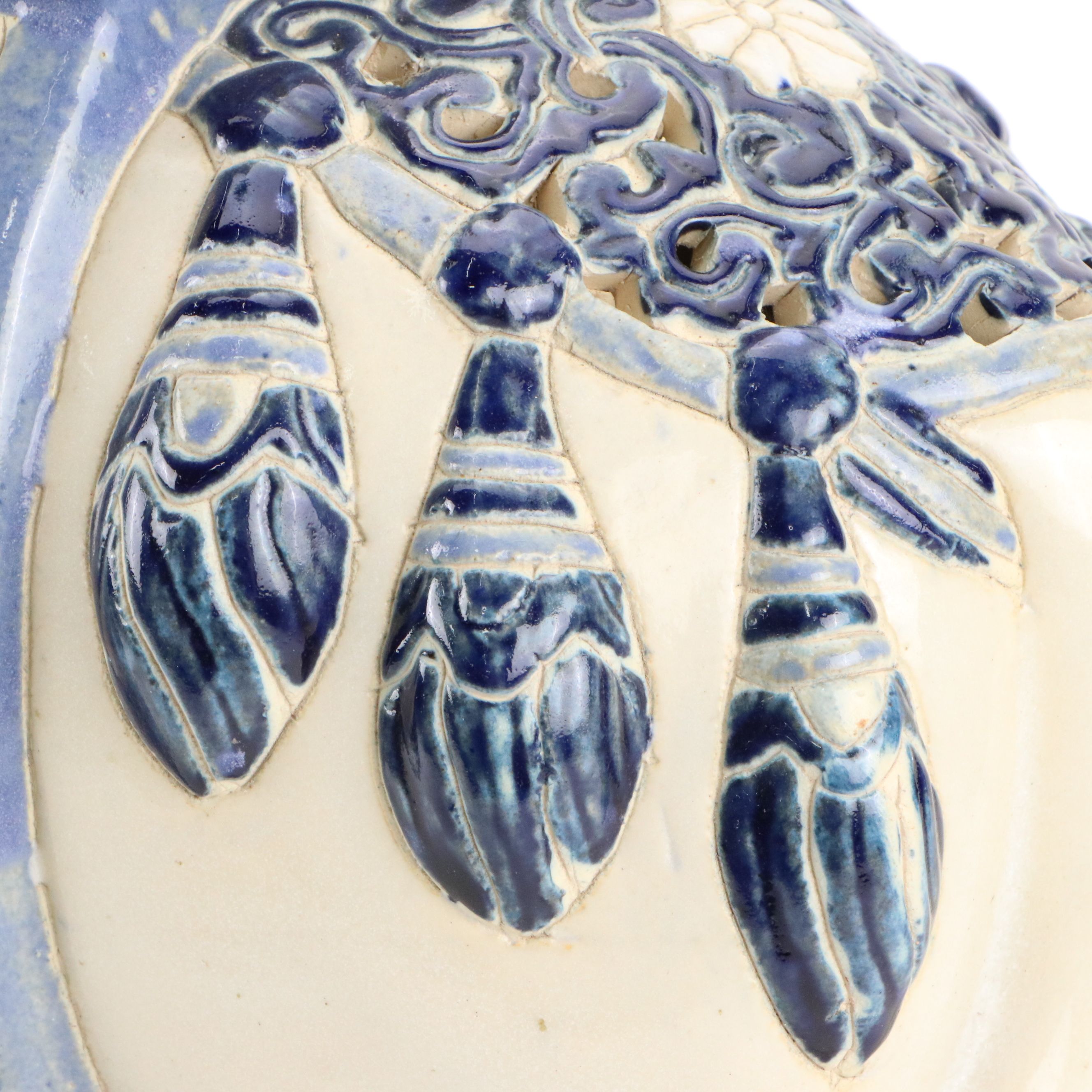 Indo-Persian Style Reticulated Ceramic Elephant Garden Seat