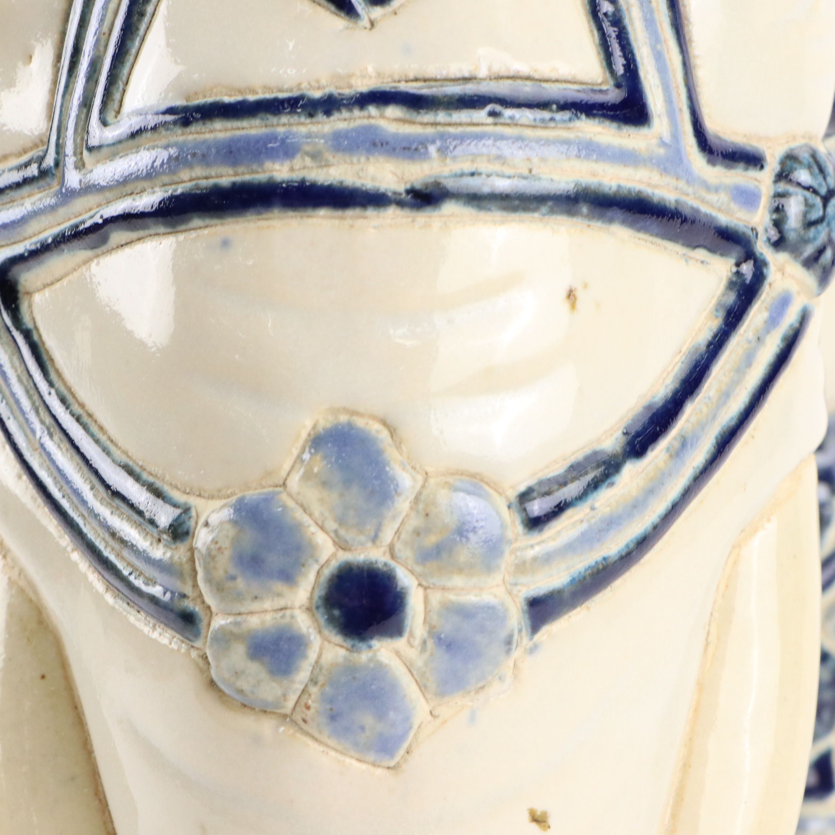 Indo-Persian Style Reticulated Ceramic Elephant Garden Seat