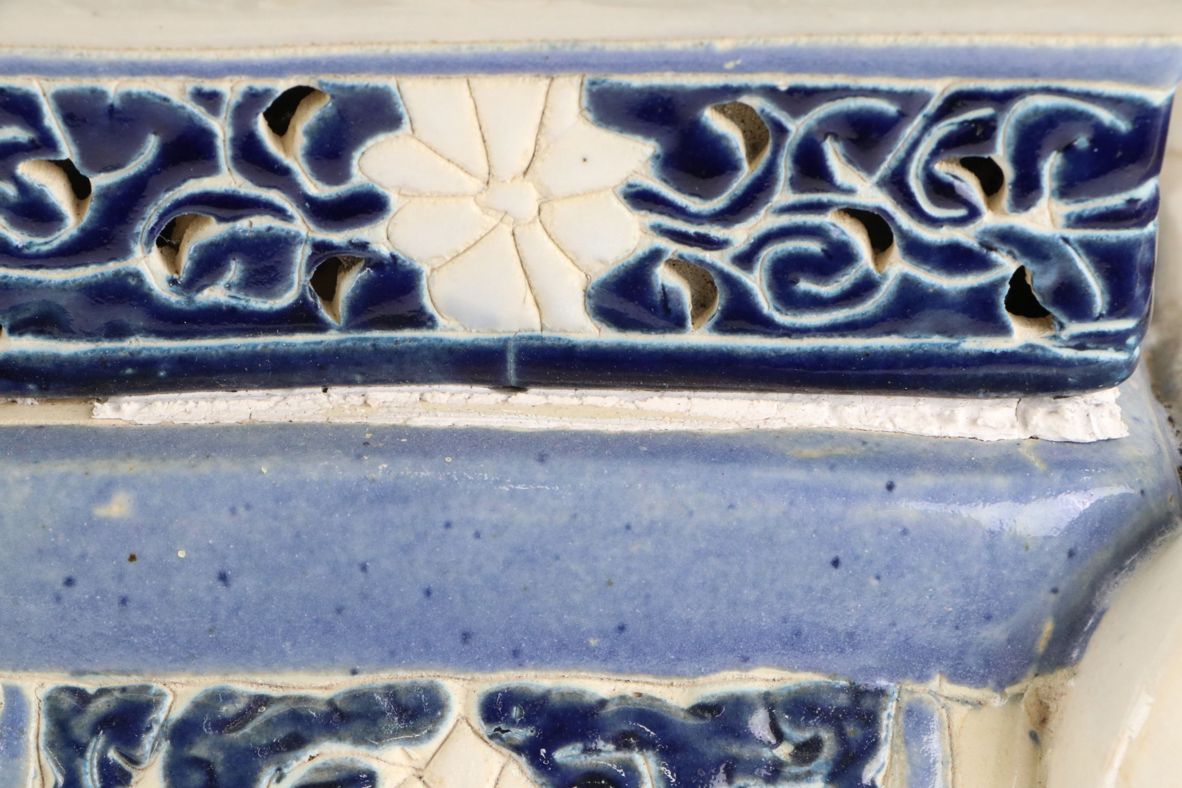 Indo-Persian Style Reticulated Ceramic Elephant Garden Seat