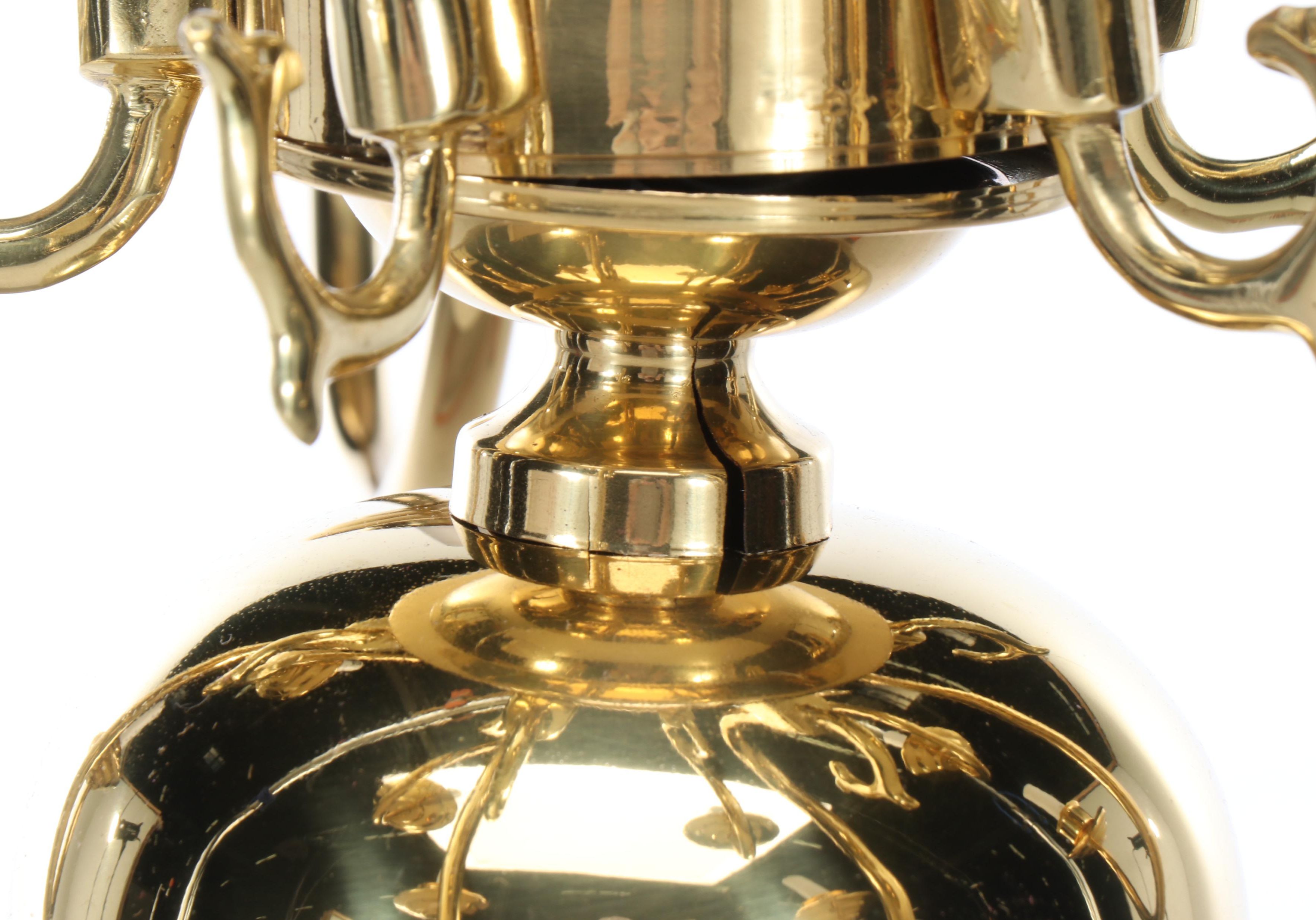 Prestigeline Dutch Baroque Polished Brass Ten-Arm Chandelier