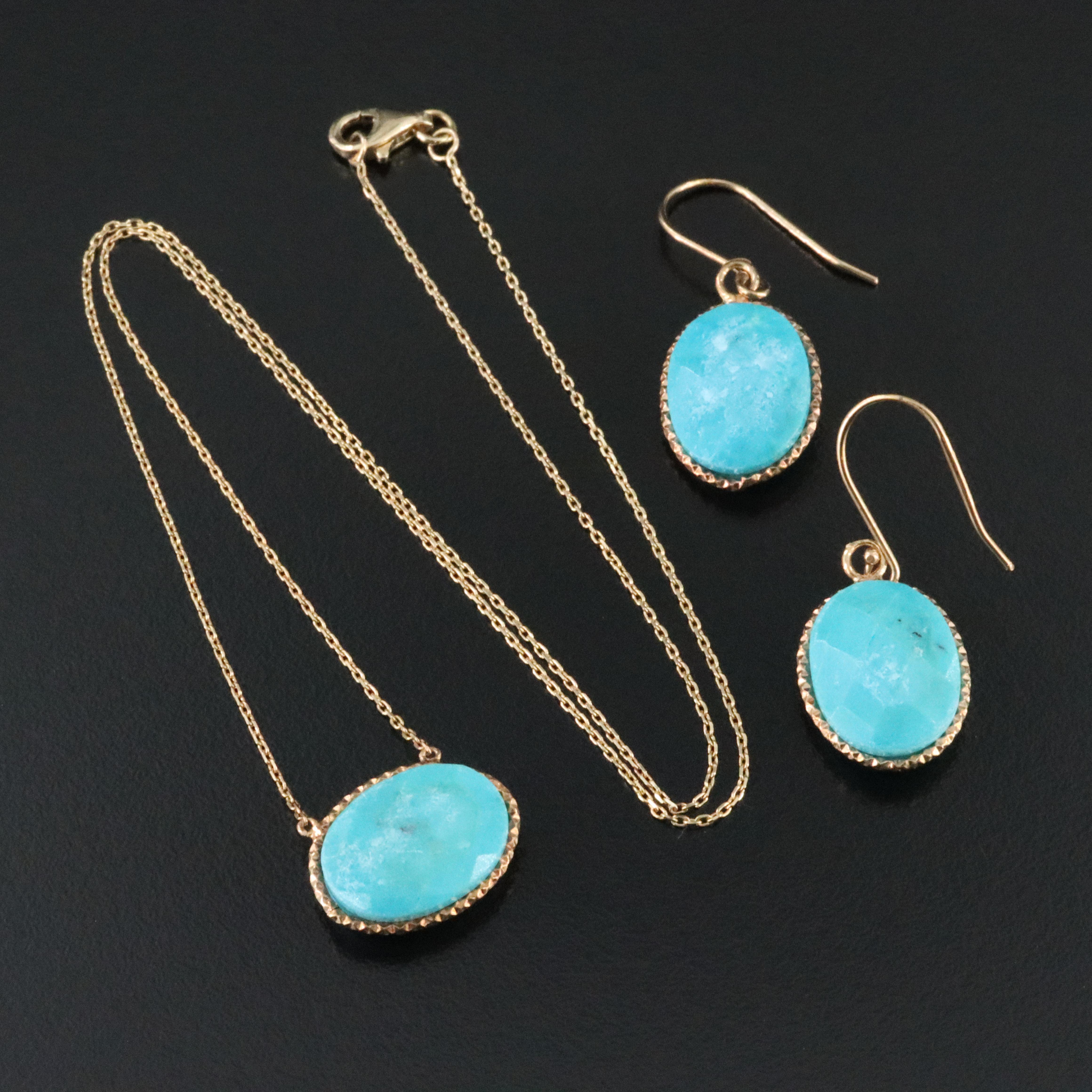 Sterling Turquoise Necklace and Earring Set