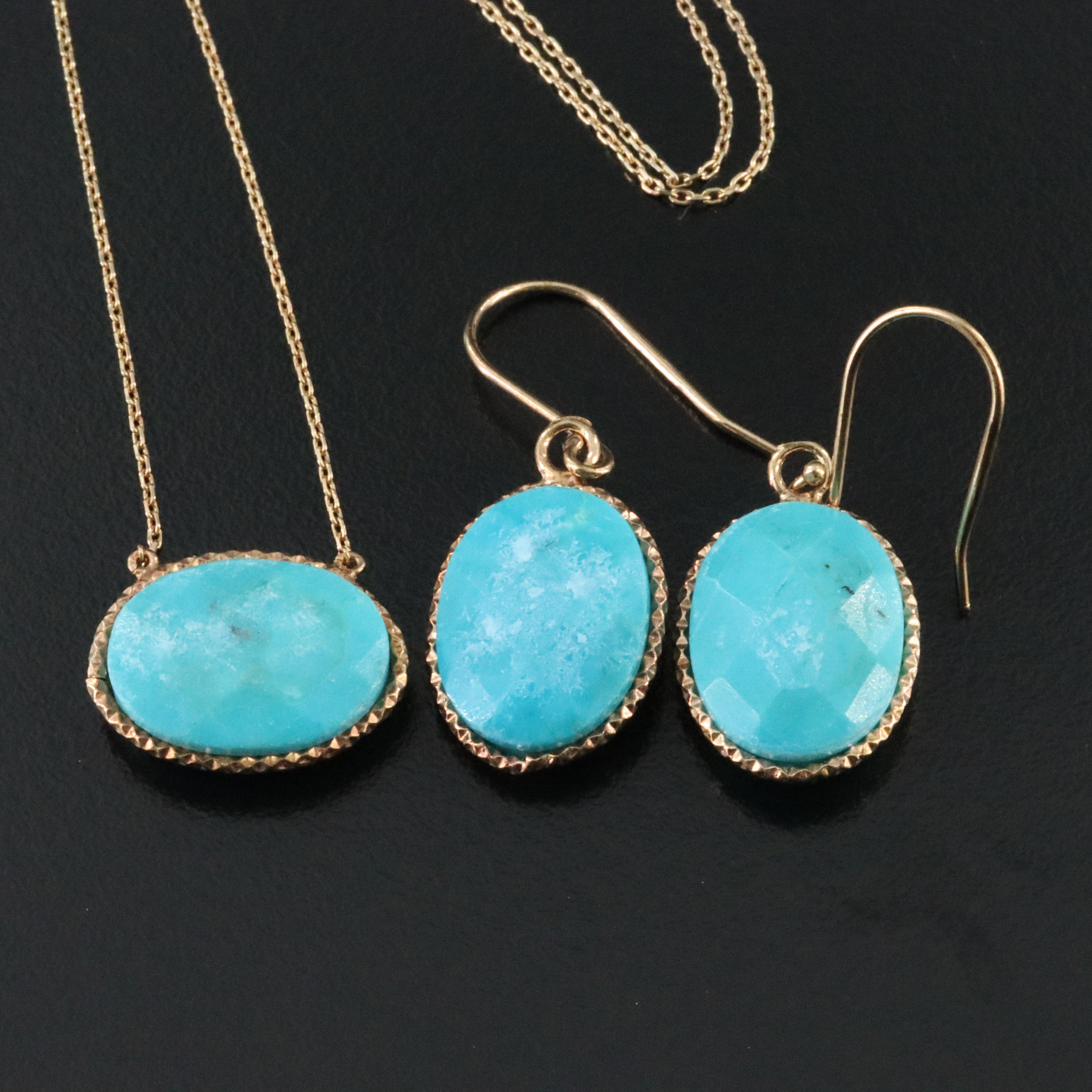 Sterling Turquoise Necklace and Earring Set
