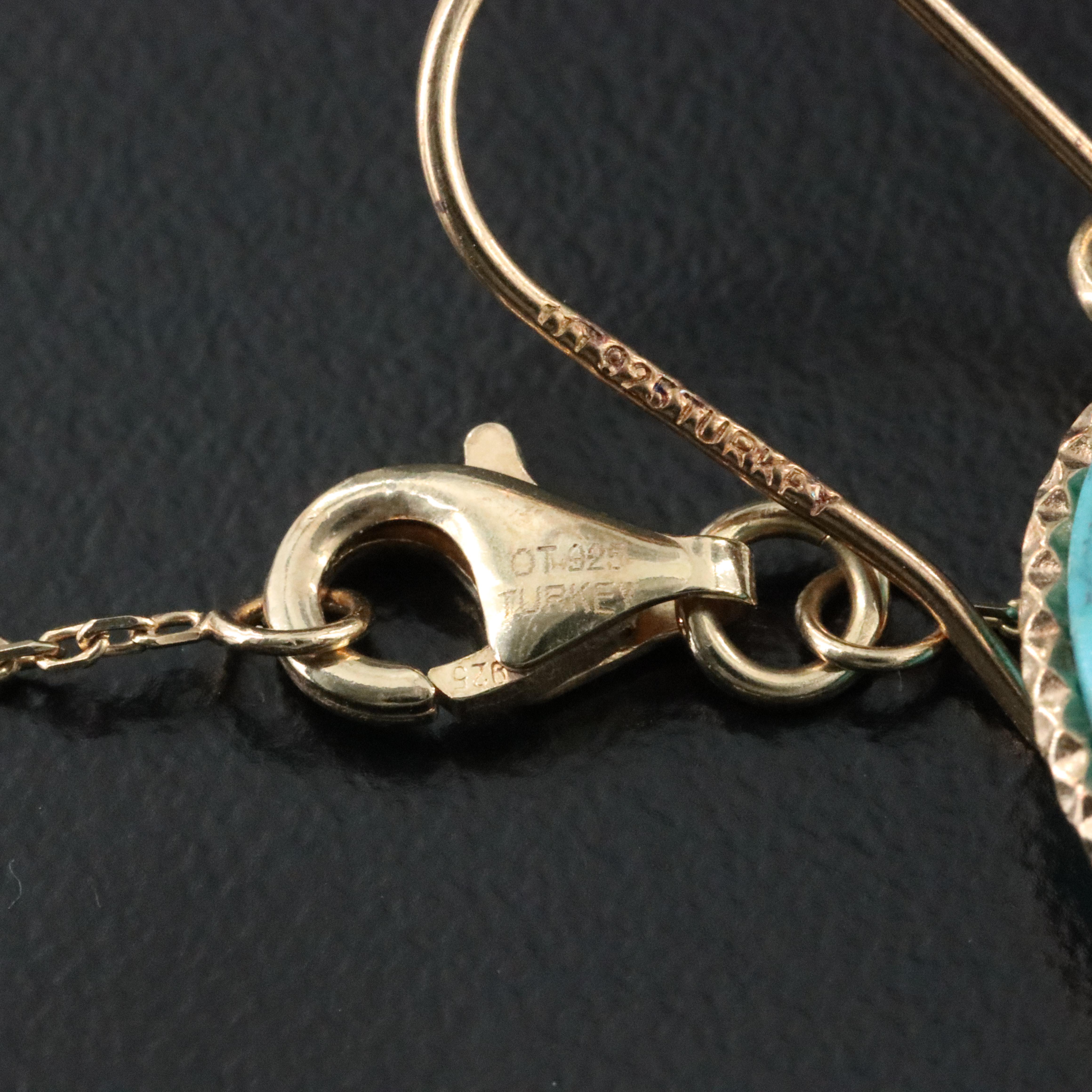 Sterling Turquoise Necklace and Earring Set