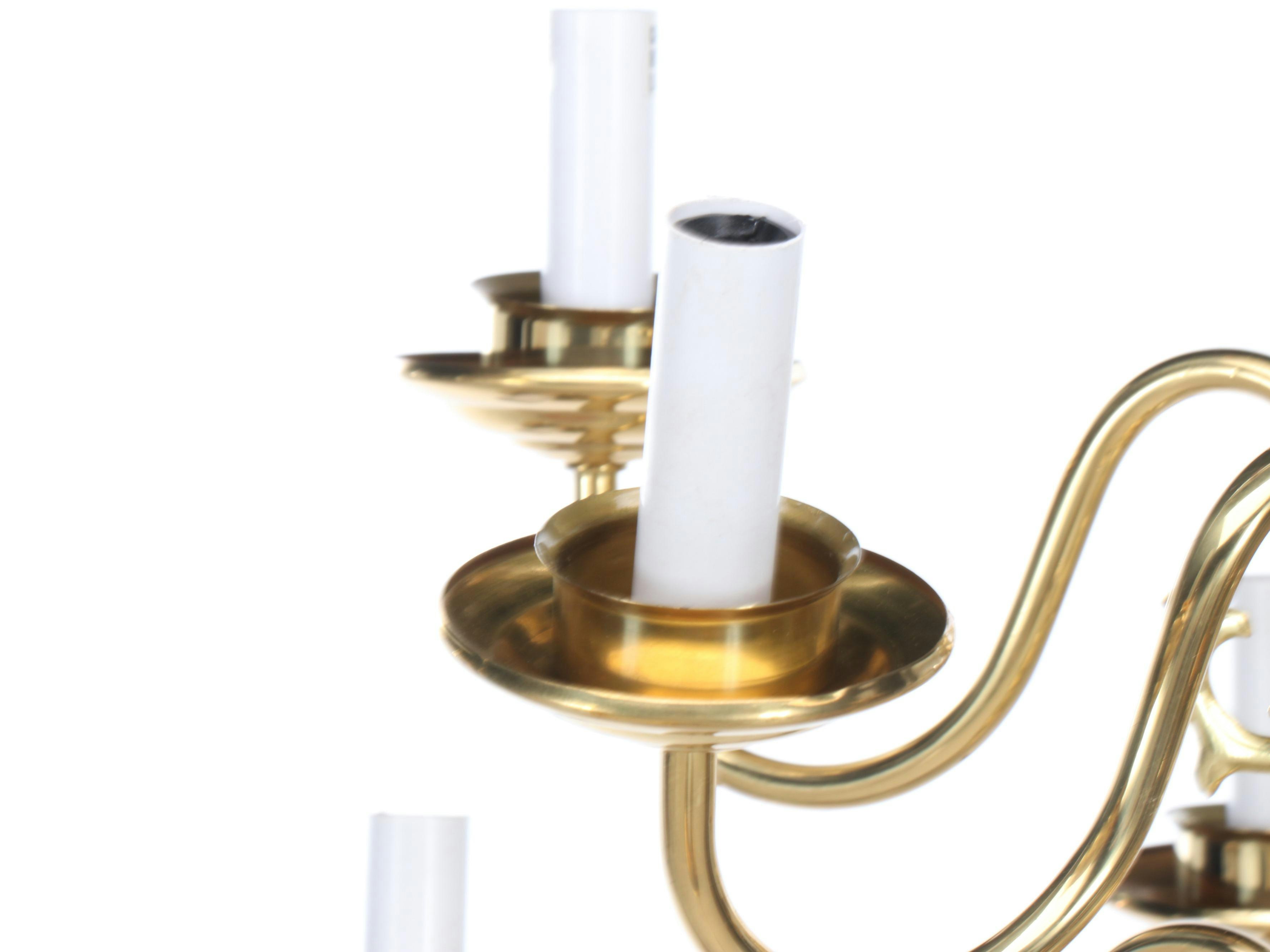 Prestigeline Dutch Baroque Polished Brass Ten-Arm Chandelier