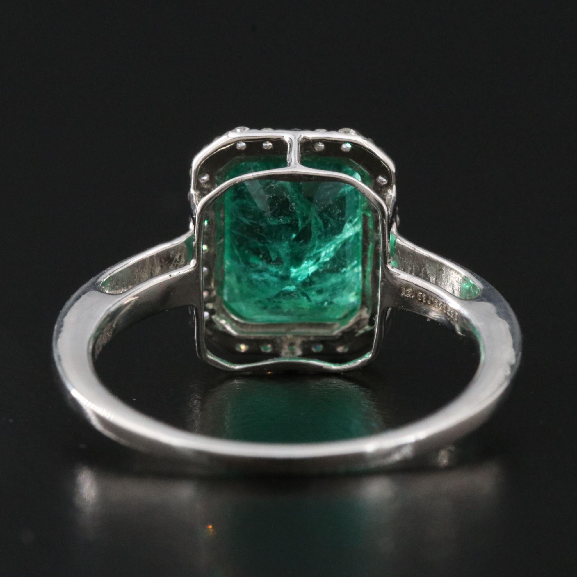 Platinum 3.65 CT Emerald and Diamond Ring