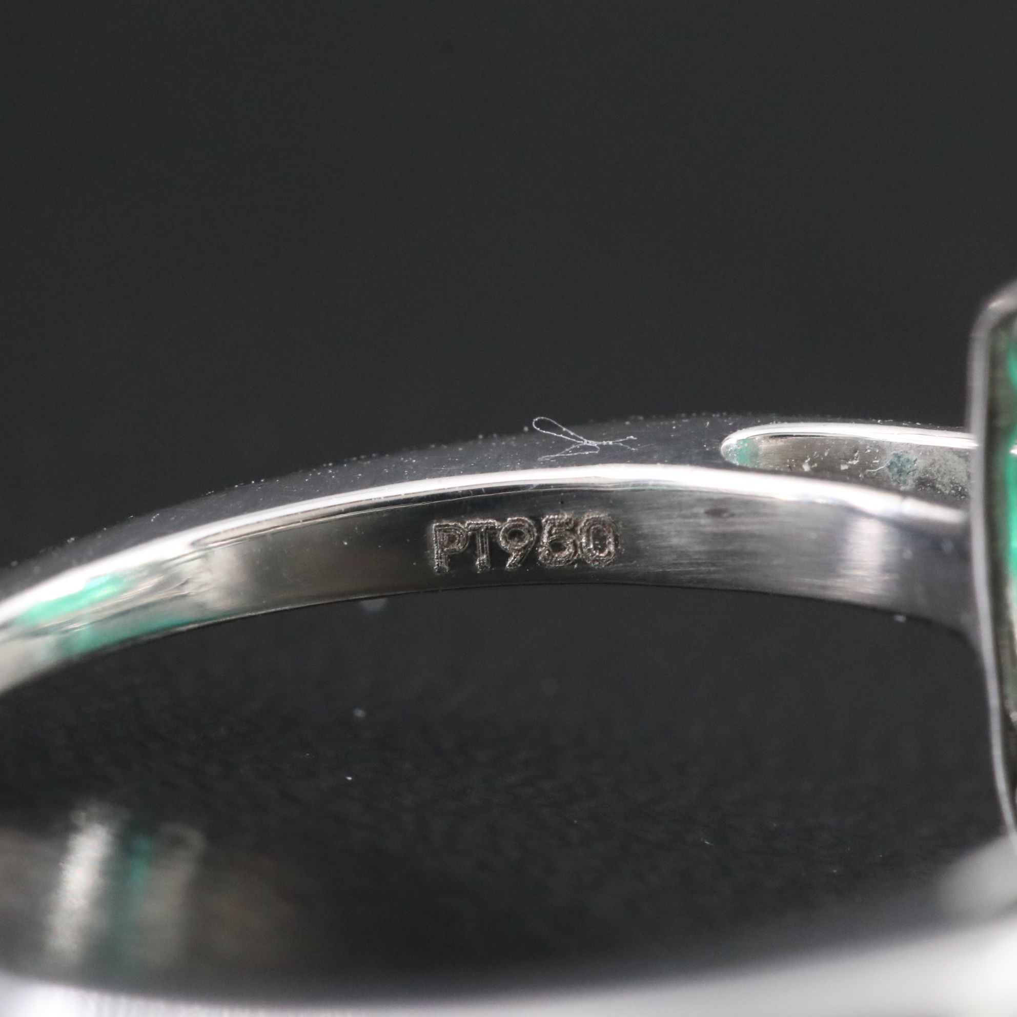 Platinum 3.65 CT Emerald and Diamond Ring