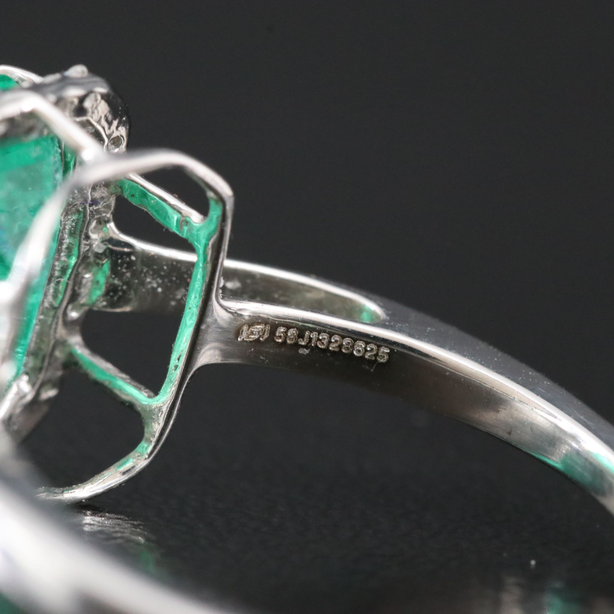 Platinum 3.65 CT Emerald and Diamond Ring